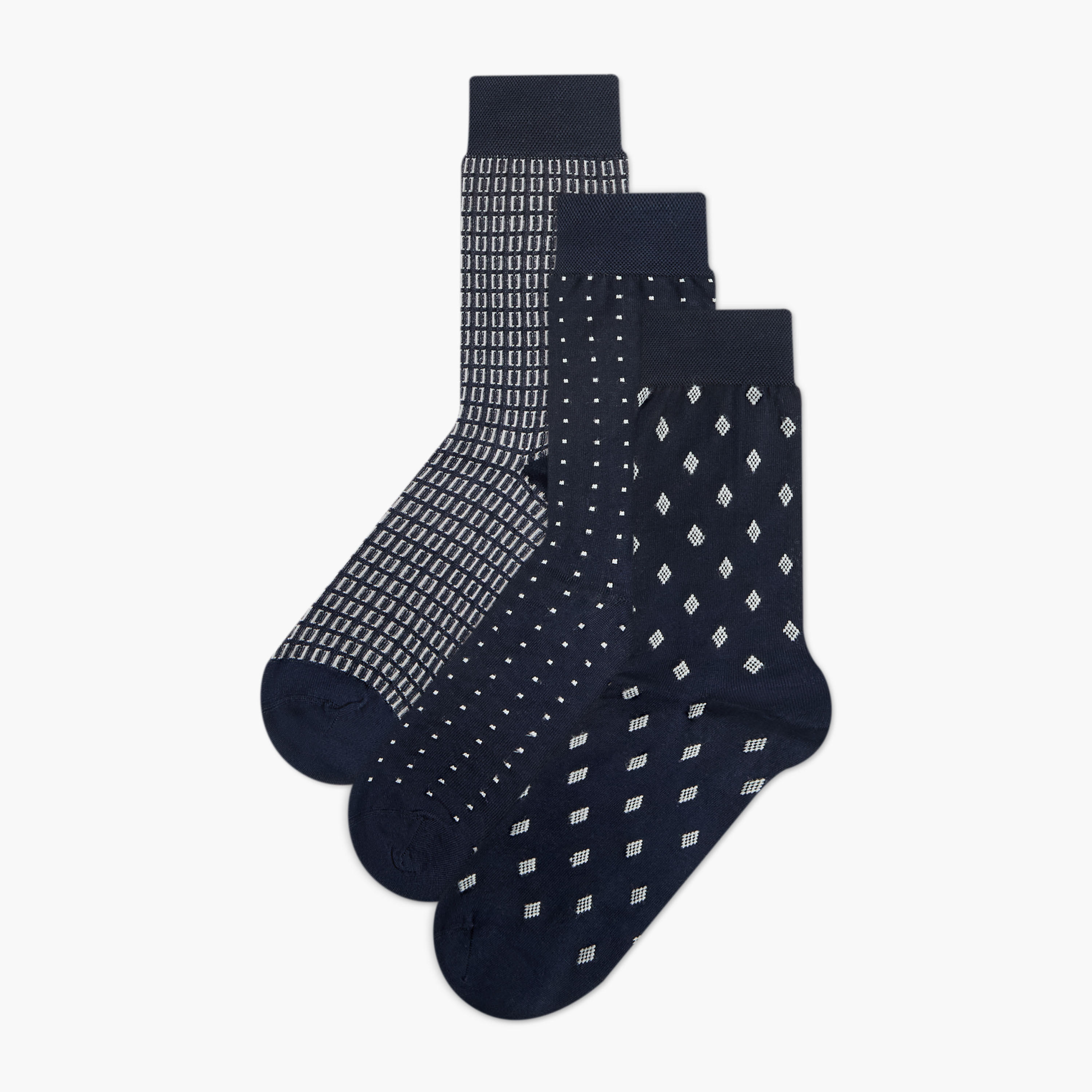طقم جوارب غير وبرية بطول متوسط وطبعات للرجال عدد 3-men-socks-image-5