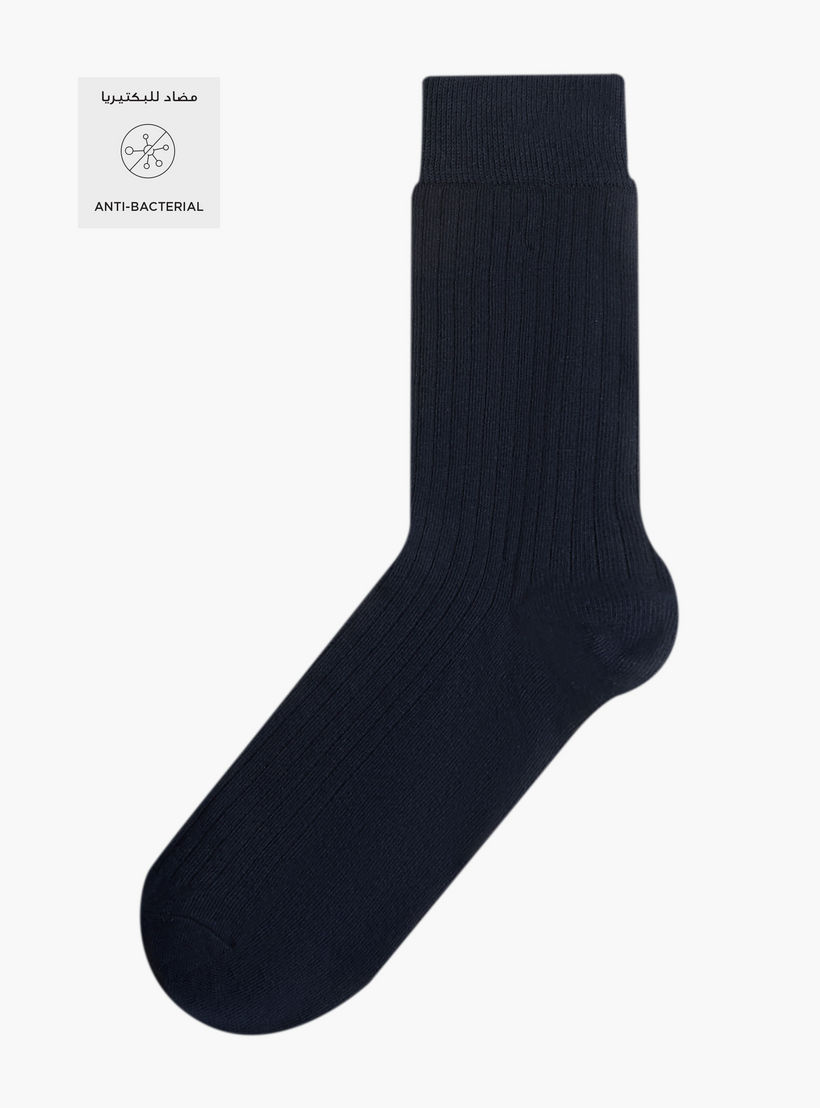 طقم جوارب رجالي 3 أزواج بدون تيري متوسطة الطول-men-socks-image-2