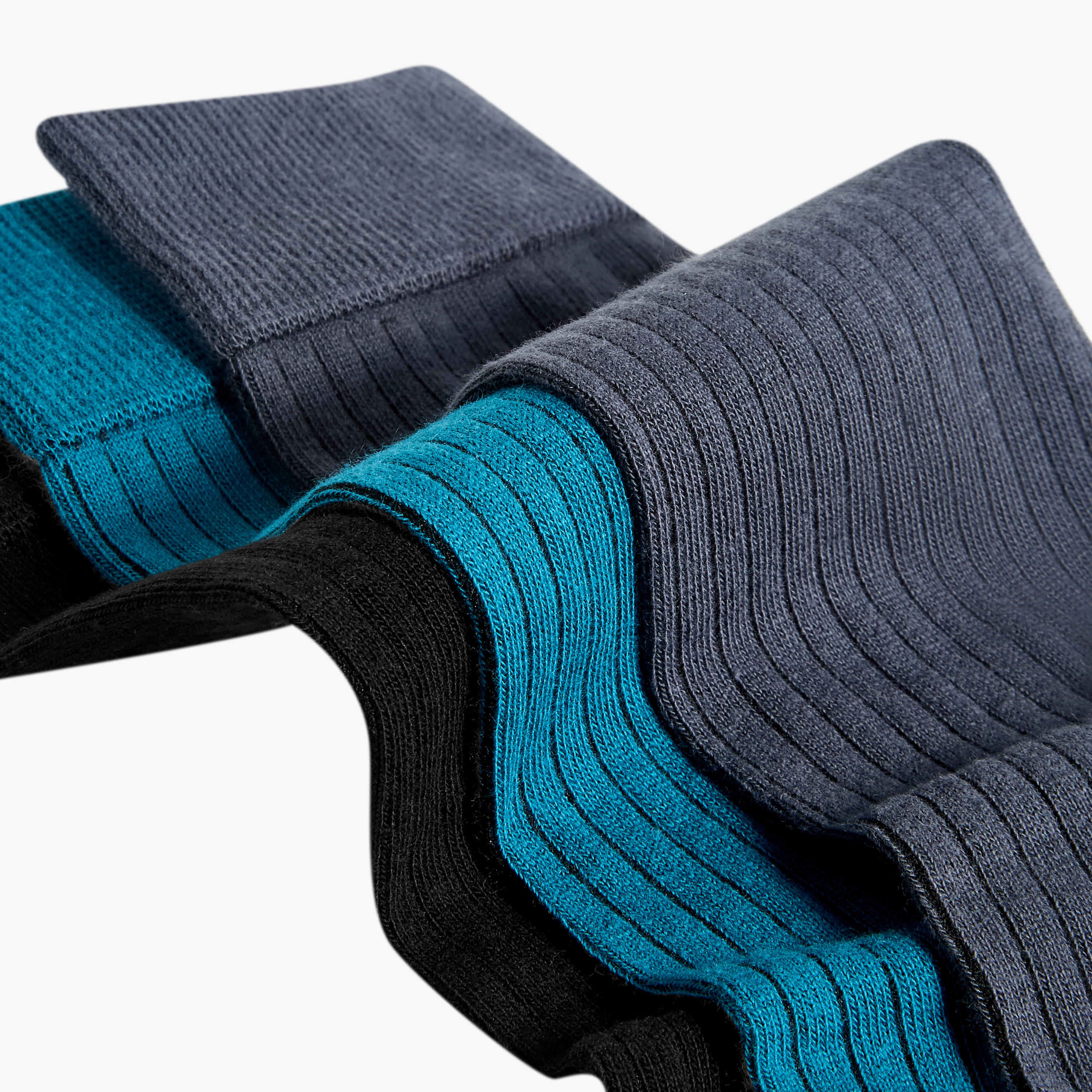 Men Non-Terry Crew Length Socks - Set of 3-men-socks-image-4