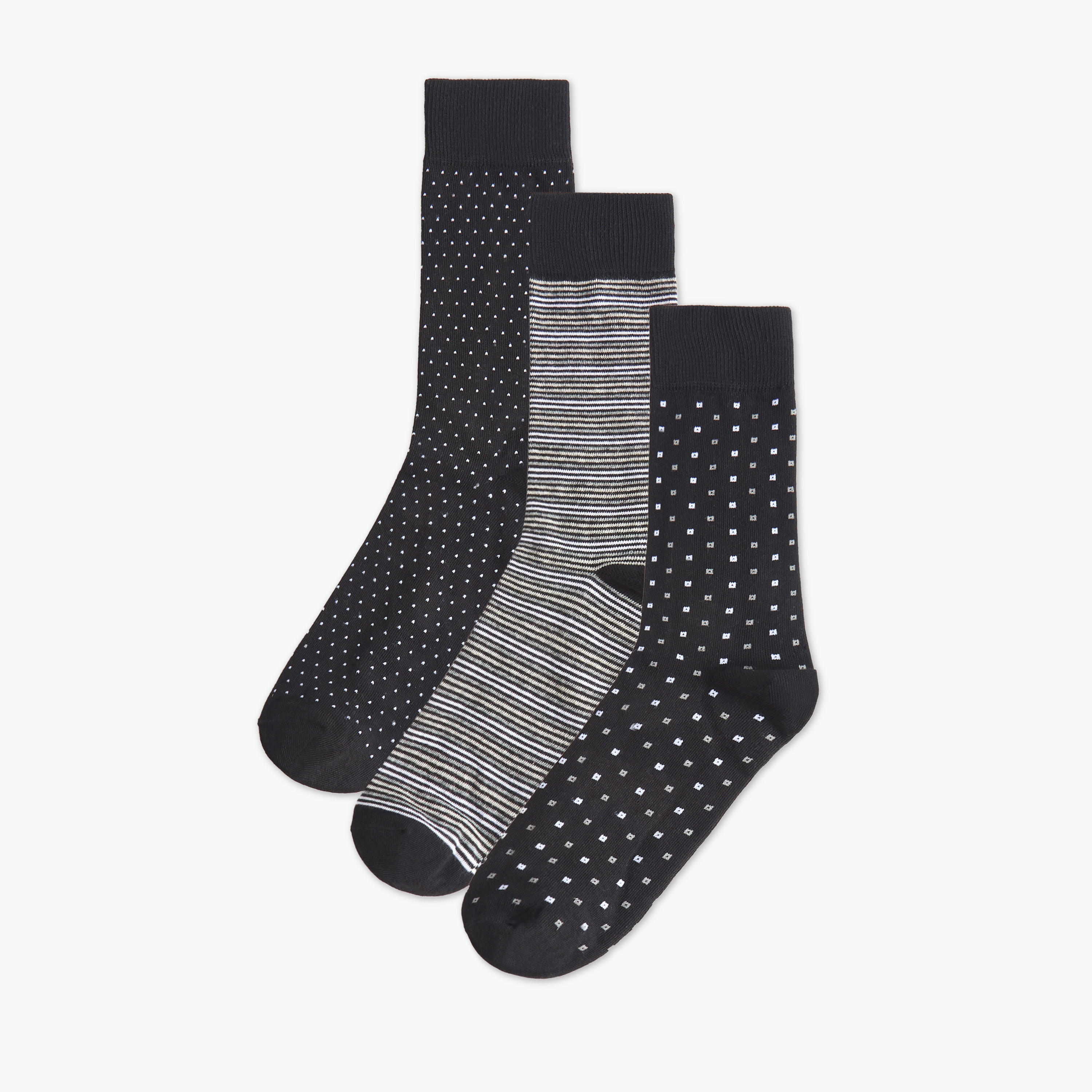 Men Socks Non Terry Printed - Set of 3-men-socks-image-1