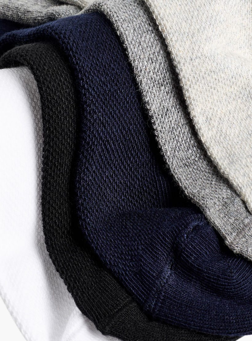 طقم جوارب طول الكاحل بدون تيري 5 أزواج للرجال-men-socks-image-4
