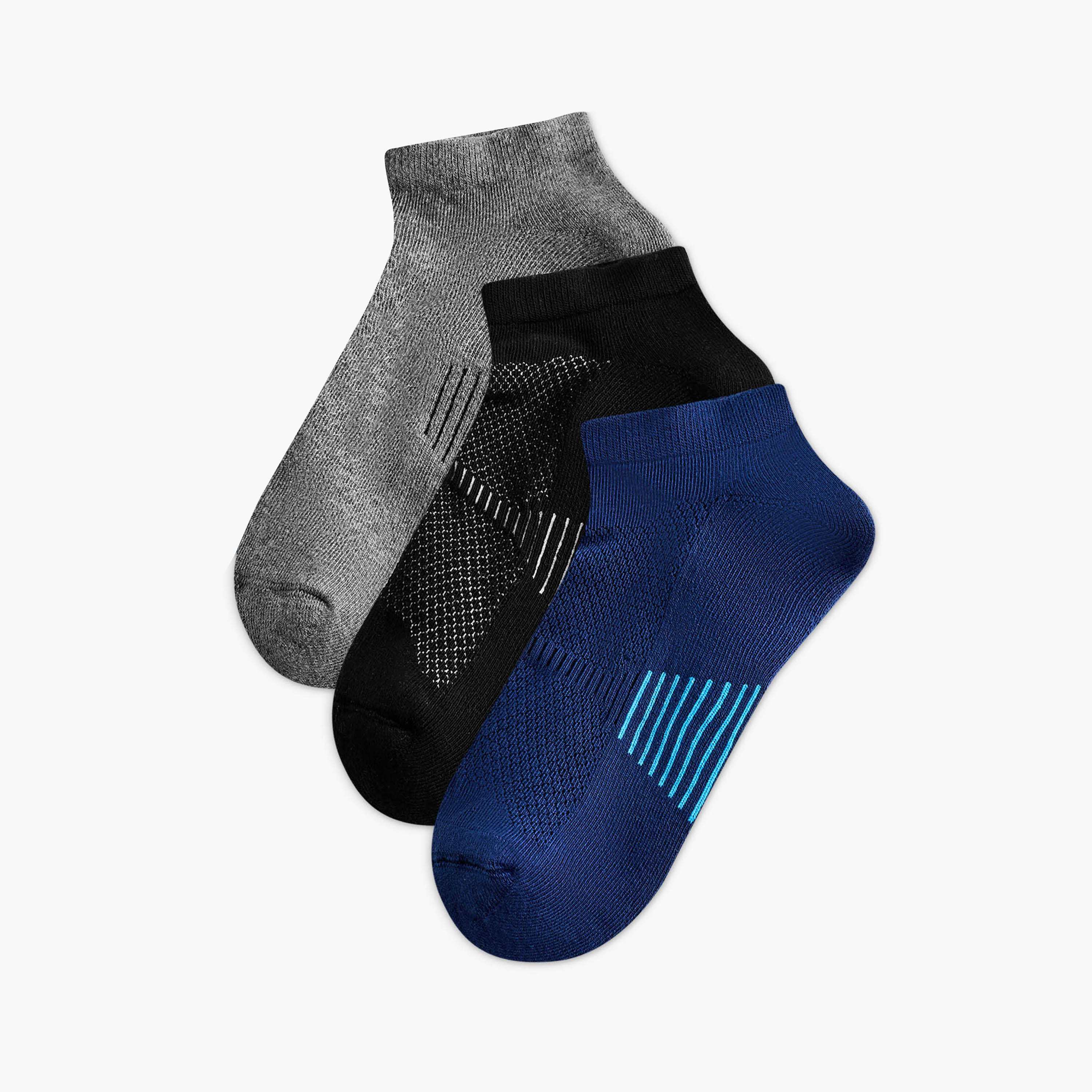 طقم جوارب نصف تيري 3 أزواج بطول الكاحل للرجال-men-socks-image-5