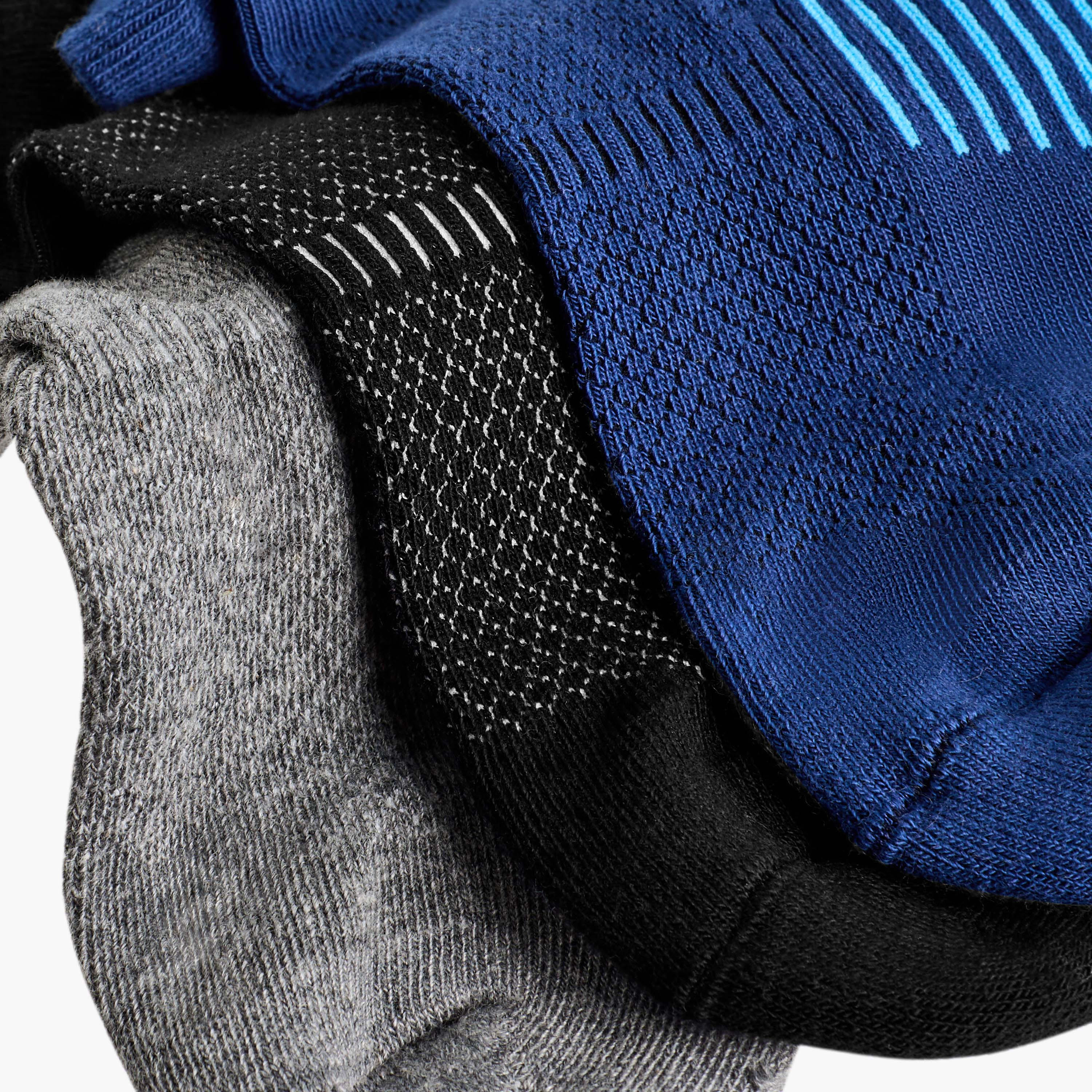 طقم جوارب نصف تيري 3 أزواج بطول الكاحل للرجال-men-socks-image-2