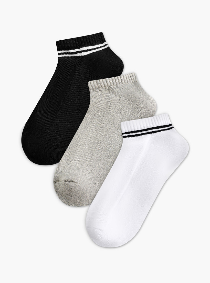 جوارب طول الكاحل نصف تيري للرجال - طقم من 3-men-socks-image-1