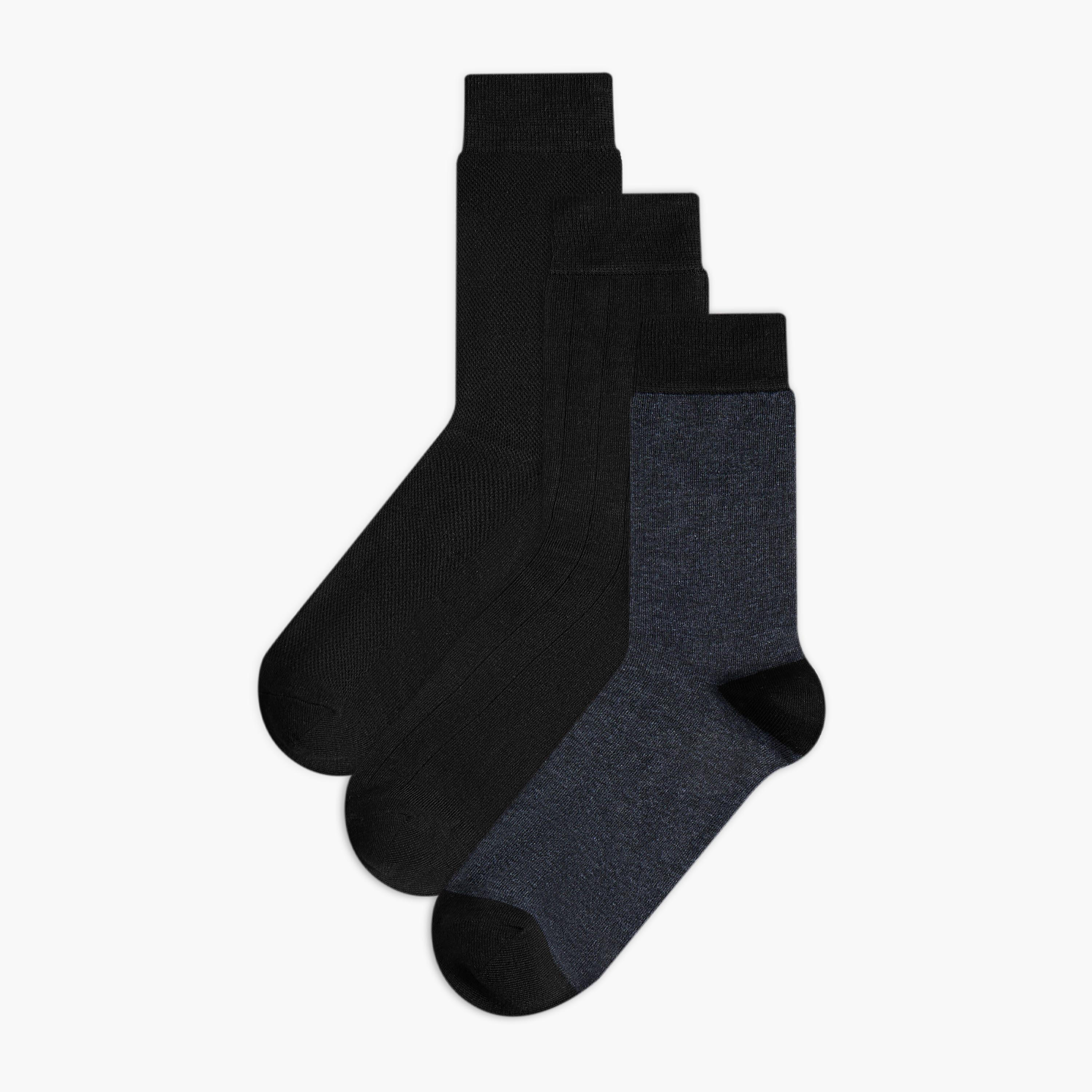 طقم جوارب 3 أزواج بطول ربلة الساق للرجال-men-socks-image-5
