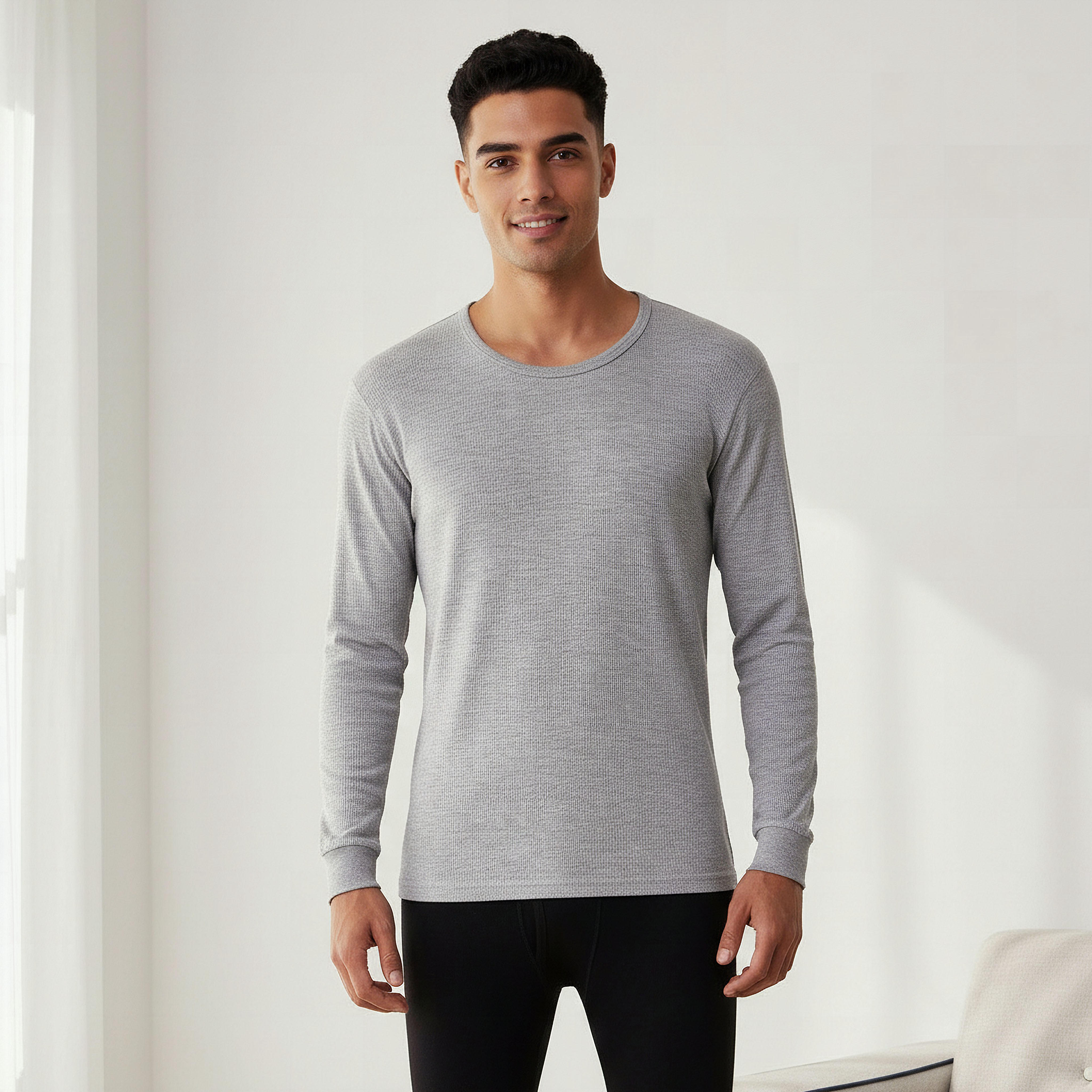 Men Cotton Thermal T-shirt-men-clothing-innerwear-thermals-image-1