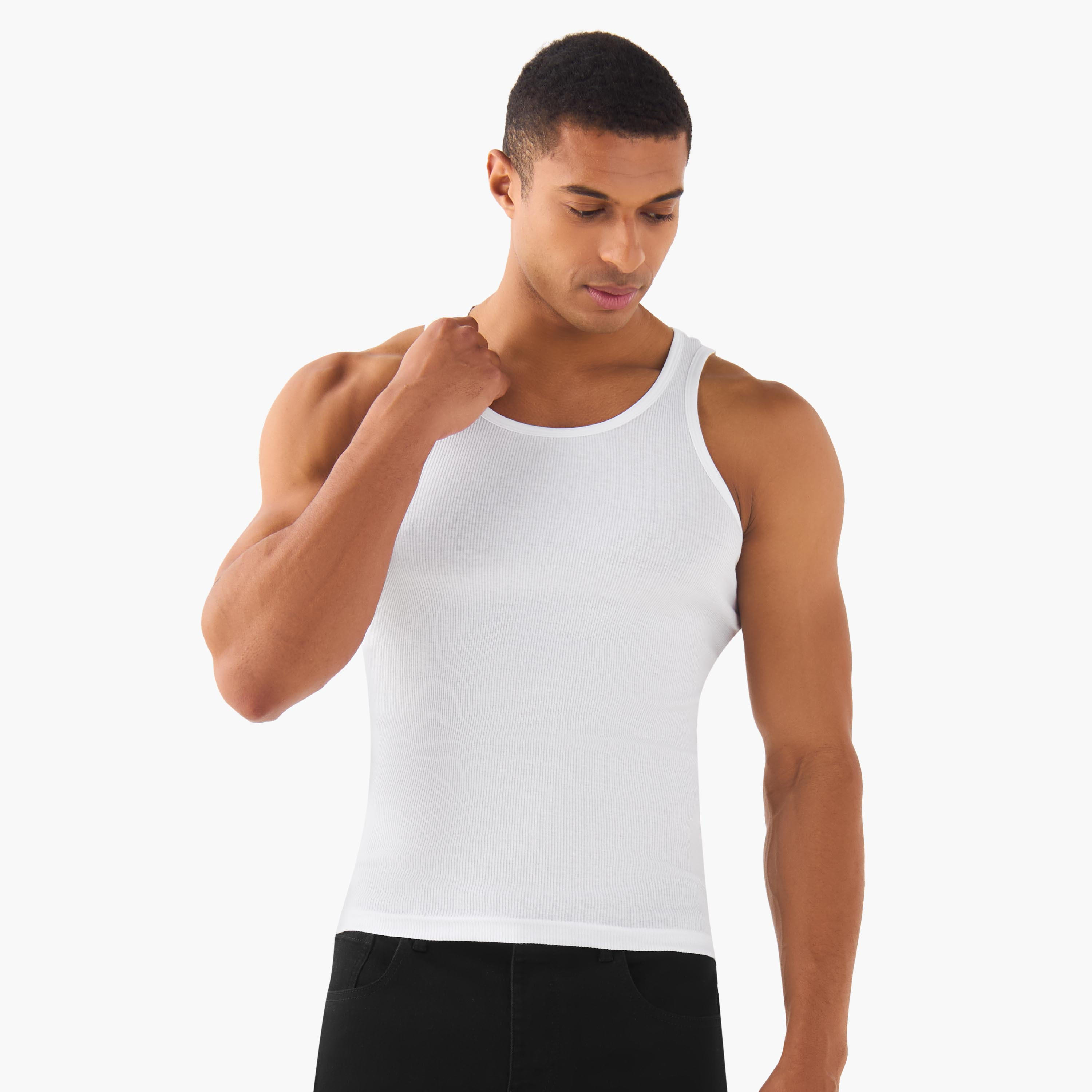 طقم فيستات قطن 3 قطع مضلعة للرجال-men-clothing-tshirtsandpolos-vests-image-2