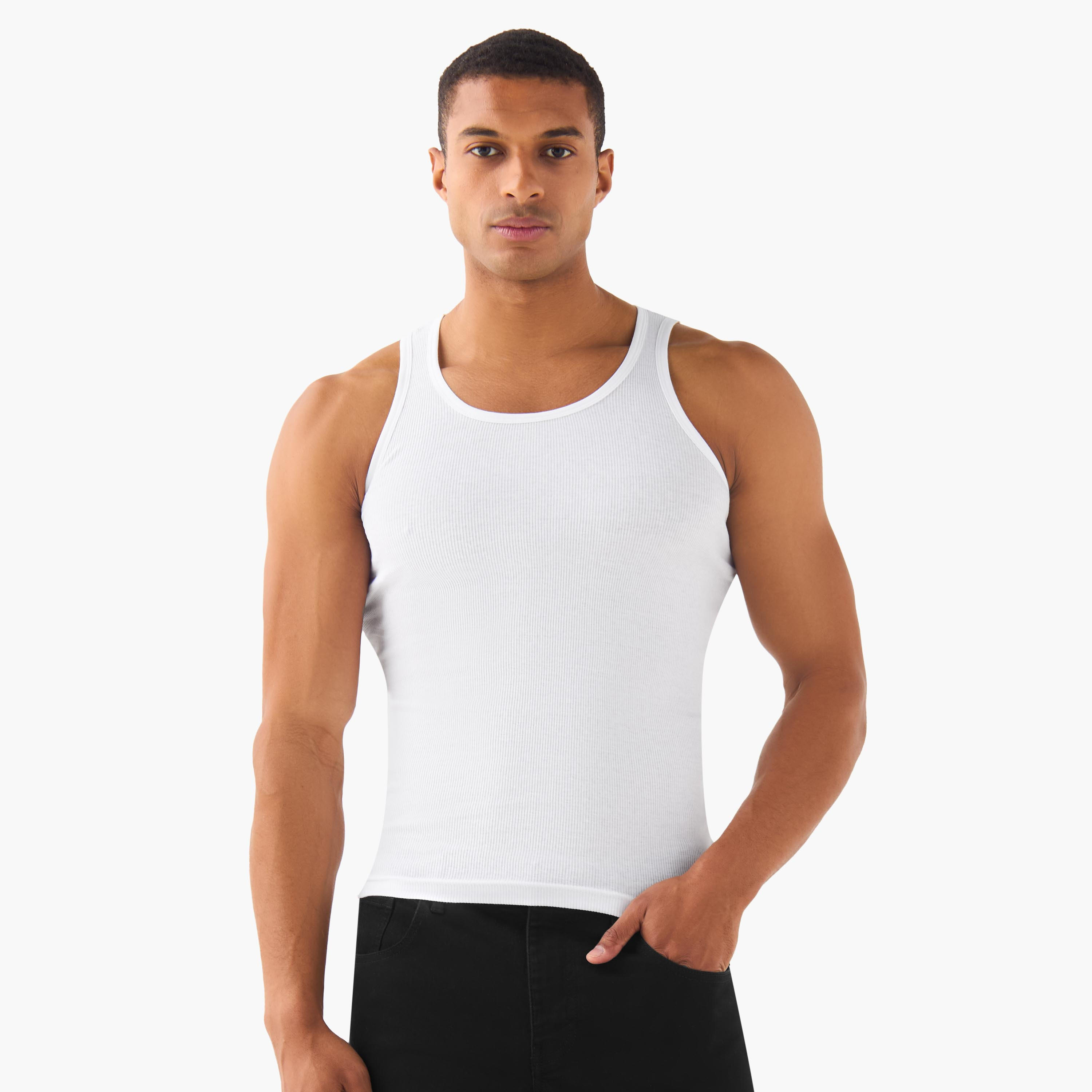 طقم فيستات قطن 3 قطع مضلعة للرجال-men-clothing-tshirtsandpolos-vests-image-3