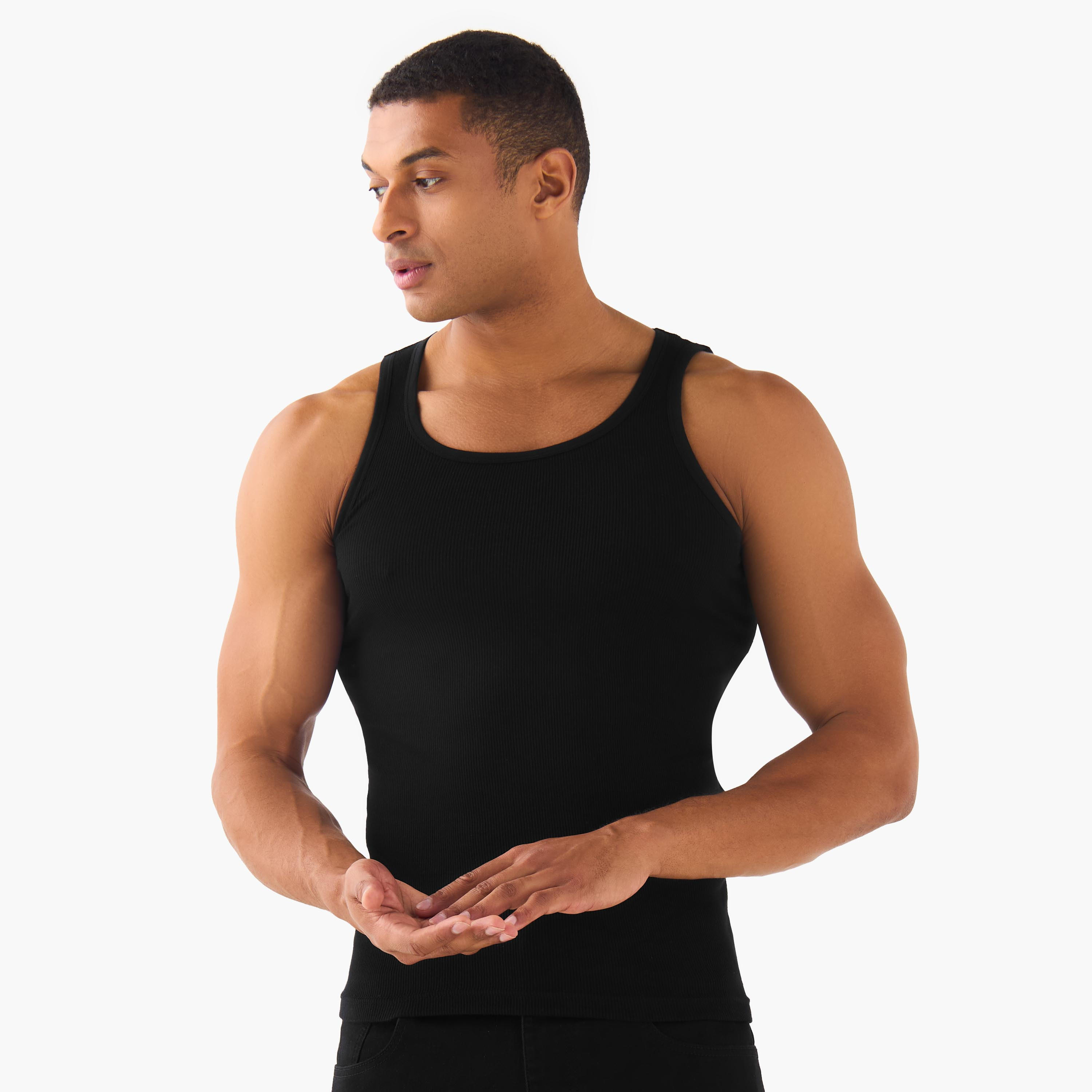 فيستات رجالي قطن مضلعة - عبوة 3 قطع-men-clothing-innerwear-vests-image-7