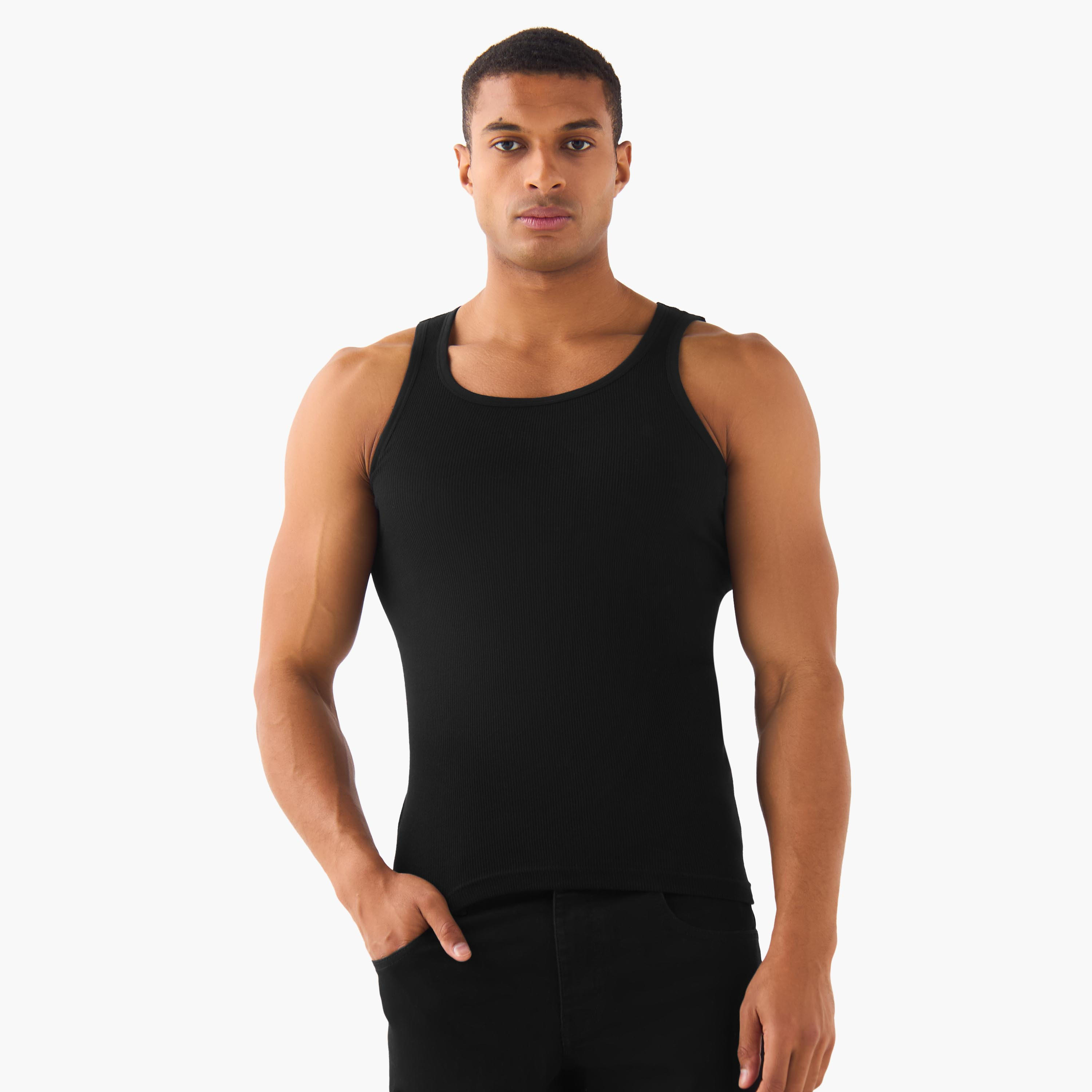 فيستات رجالي قطن مضلعة - عبوة 3 قطع-men-clothing-innerwear-vests-image-6
