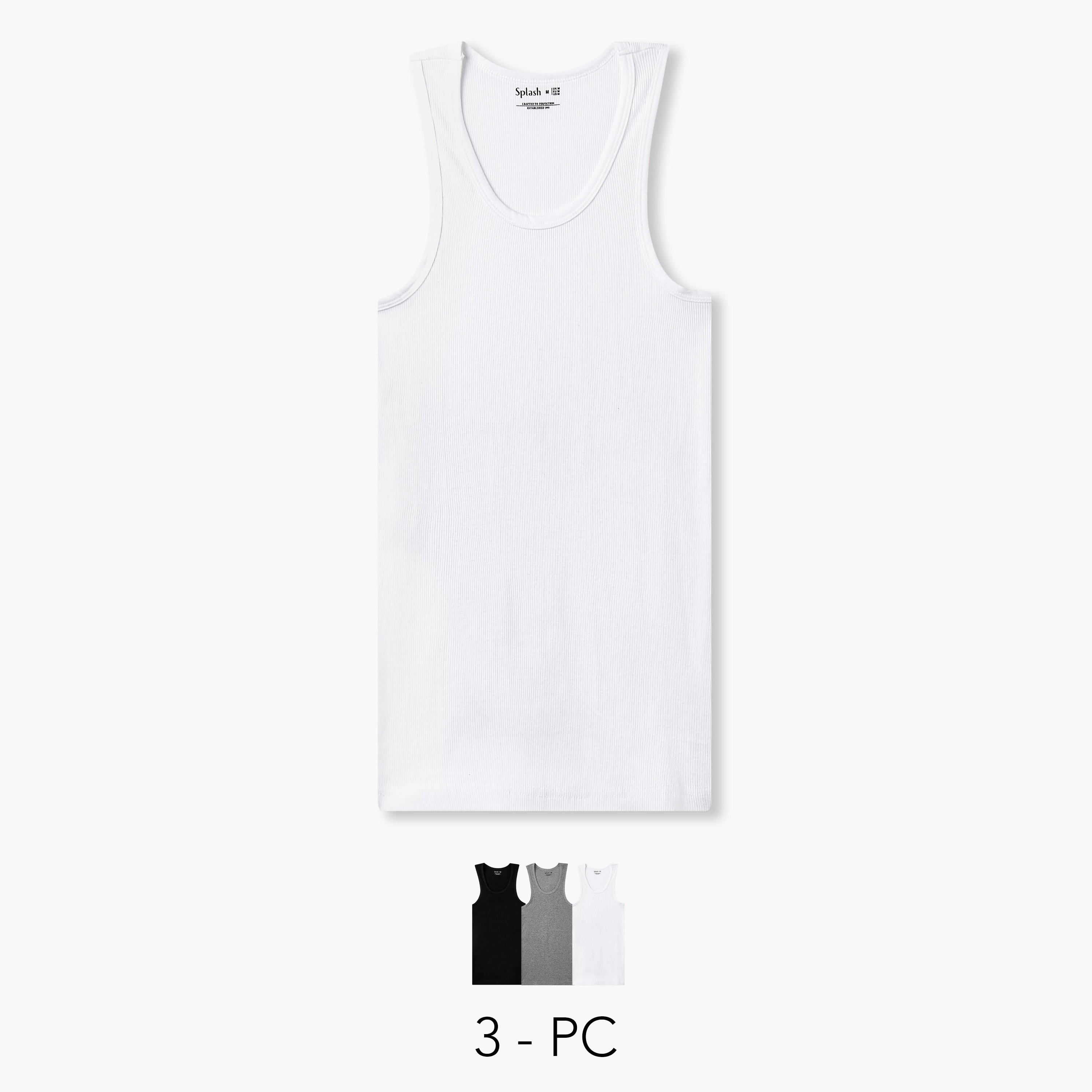 فيستات رجالي قطن مضلعة - عبوة 3 قطع-men-clothing-innerwear-vests-image-1
