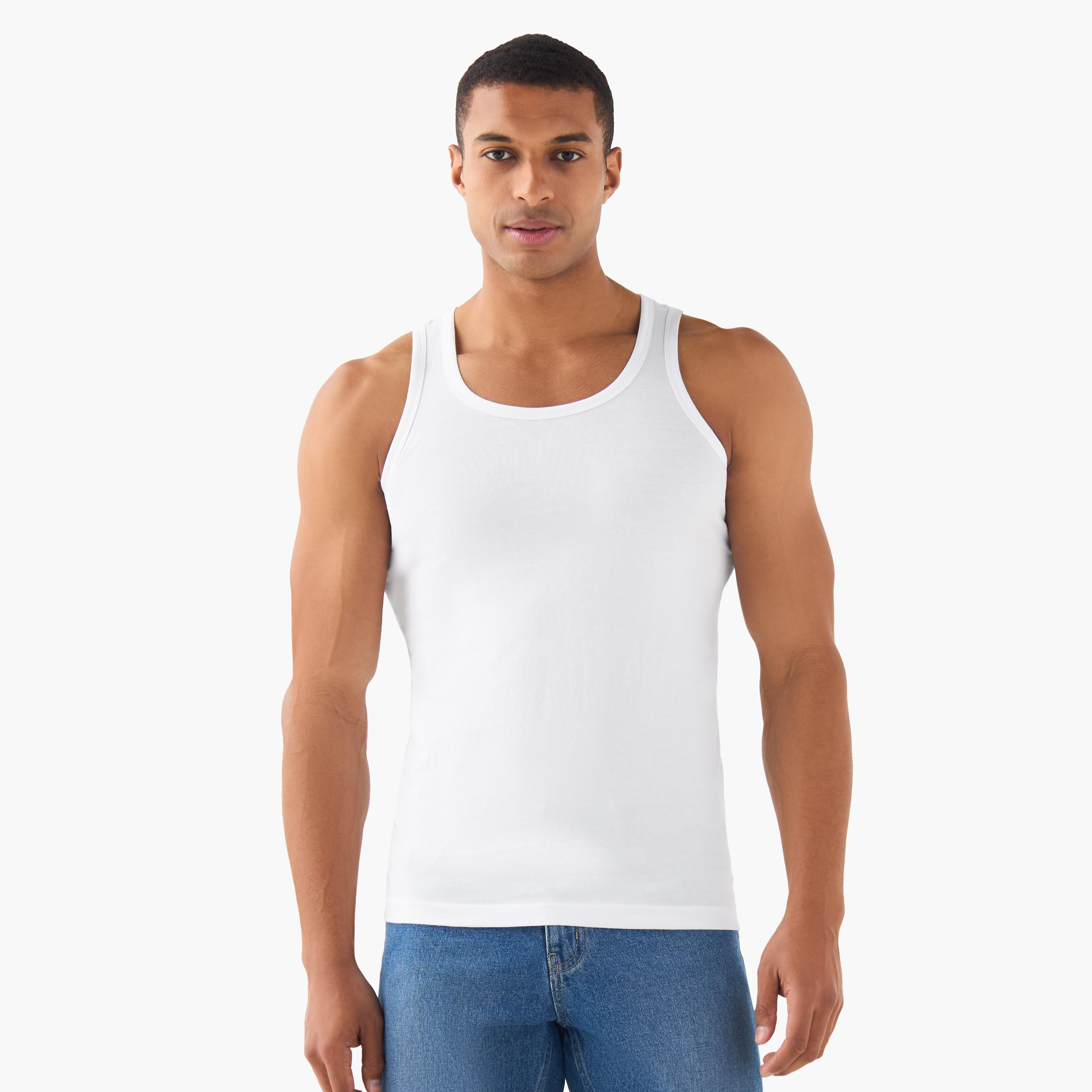 فيستات رجالي قطن - عبوة 3 قطع-men-clothing-innerwear-vests-image-5