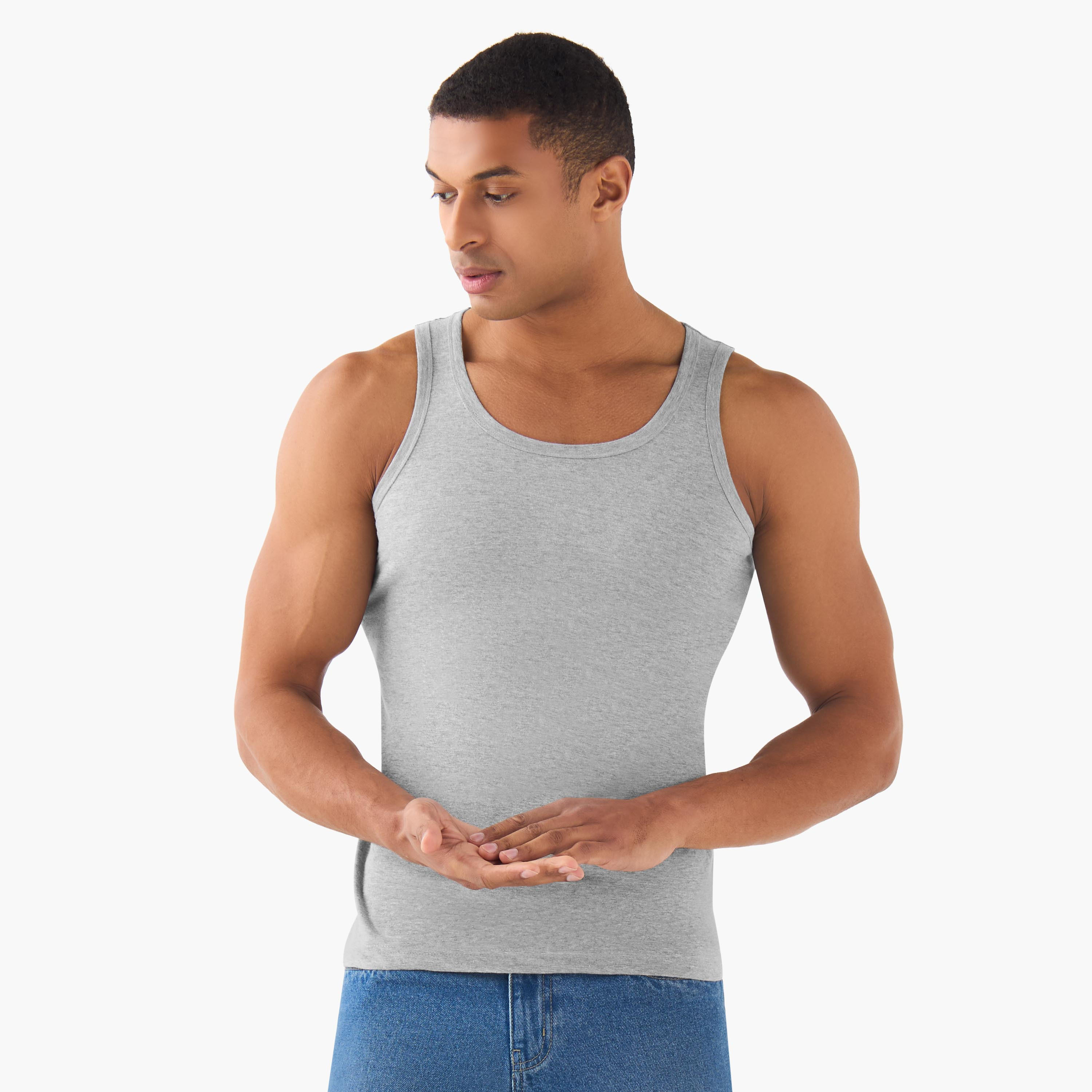 Men Ribbed Cotton Vest - Pack of 3-men-clothing-innerwear-vests-image-4