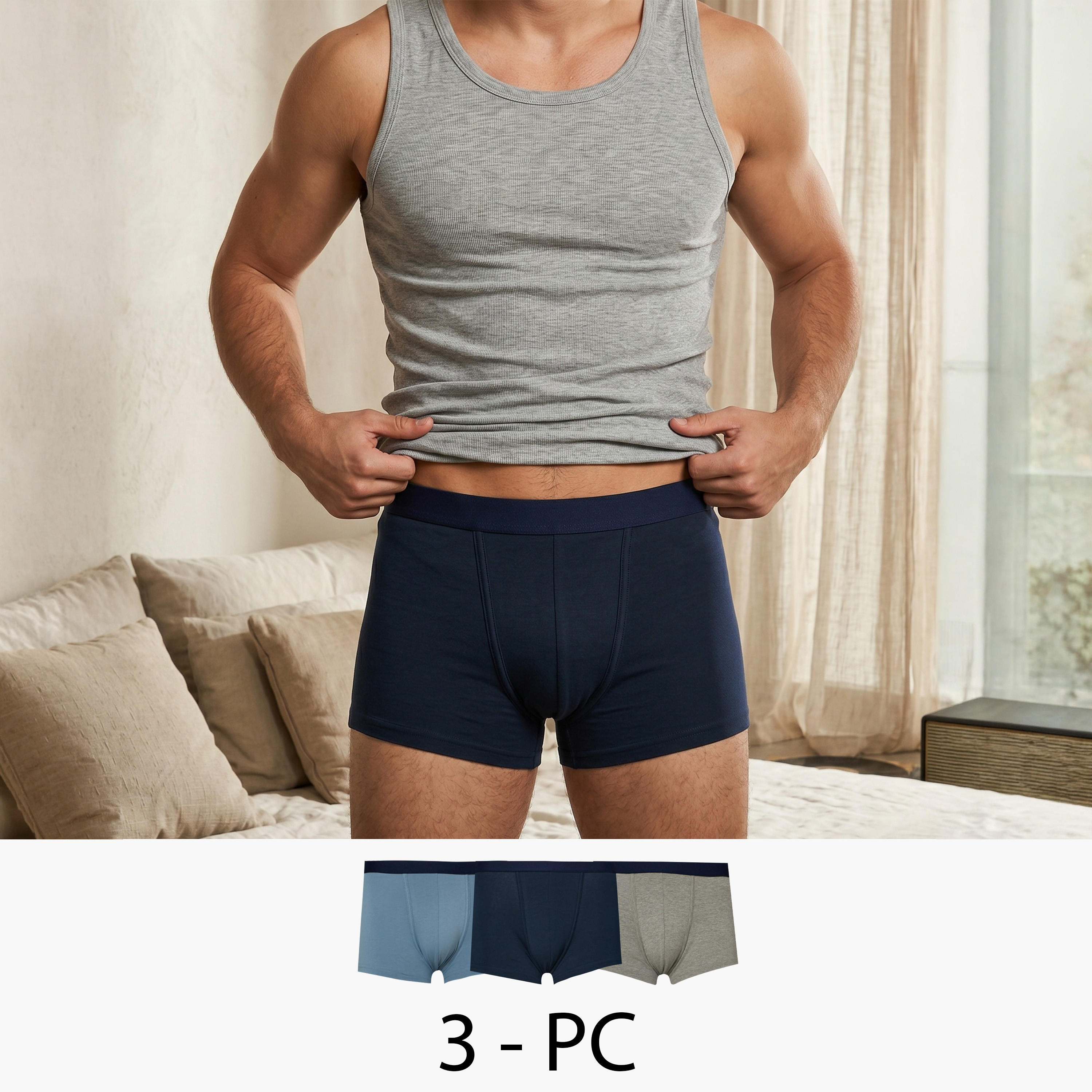 سروايل بوكسر قطن - طقم 3 قطع-men-clothing-innerwear-underwear-image-1
