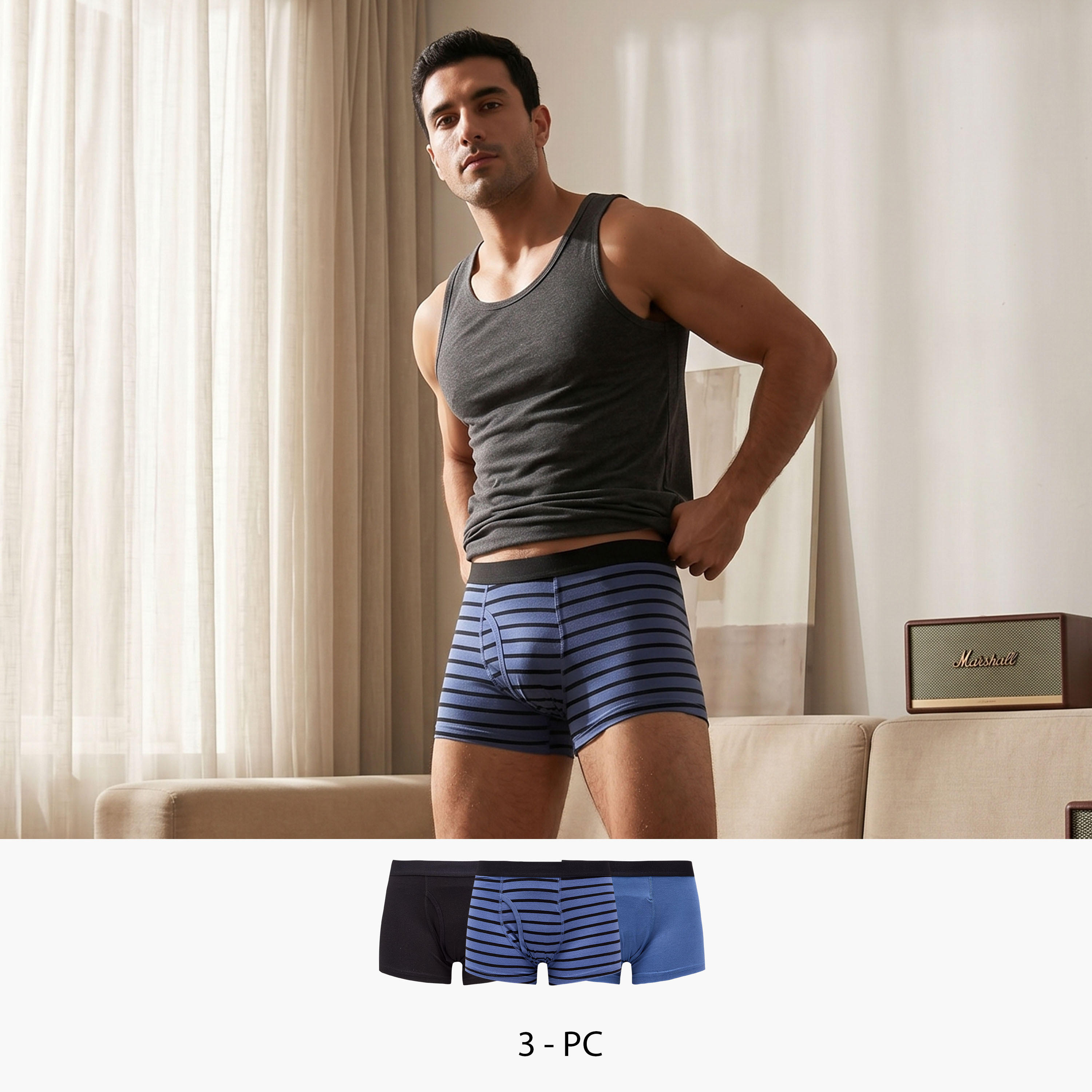 طقم سراويل بوكسر قطنية مقلمة 3 قطع-men-clothing-innerwear-underwear-image-1