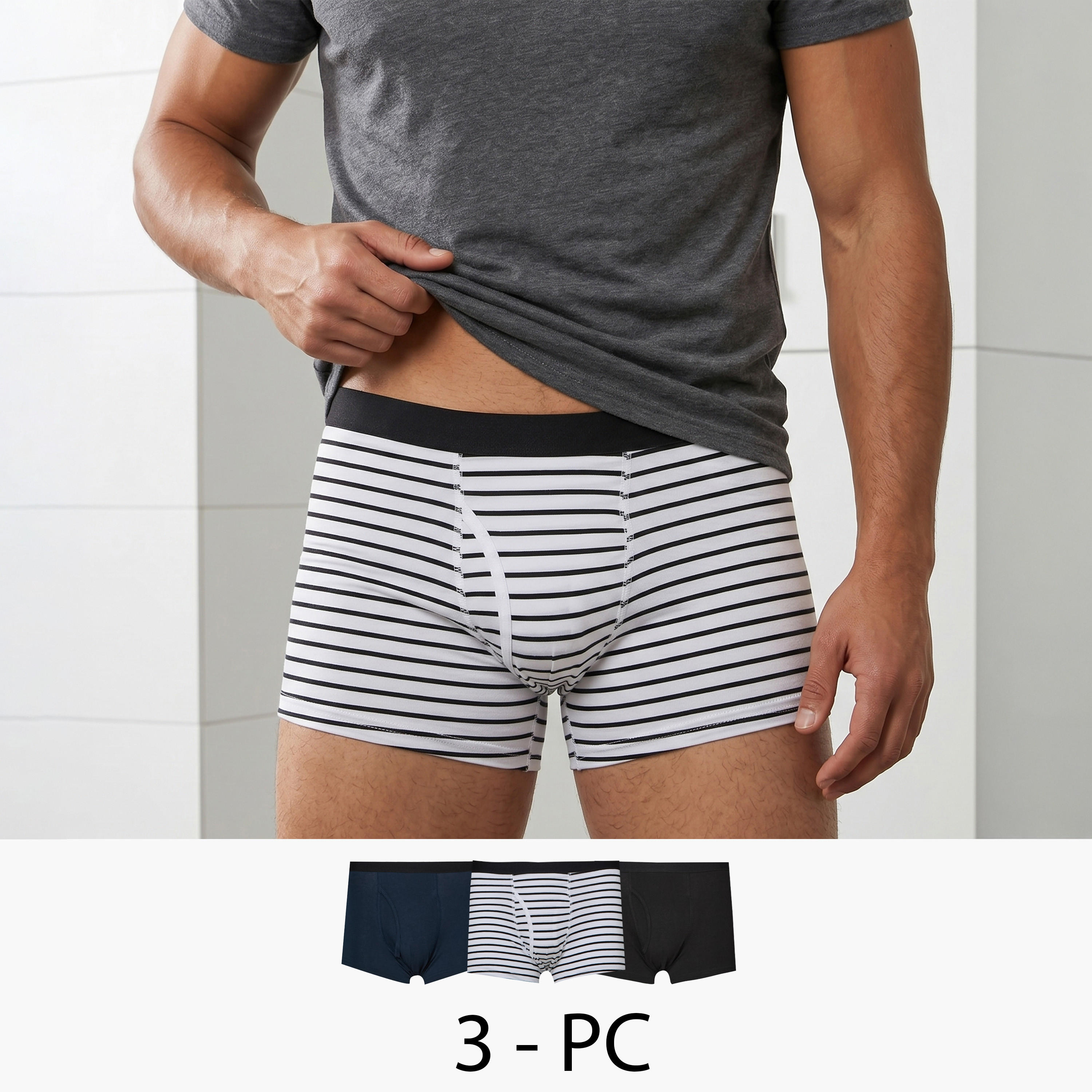 طقم سراويل متنوعة - طقم من 3-men-clothing-innerwear-underwear-image-1
