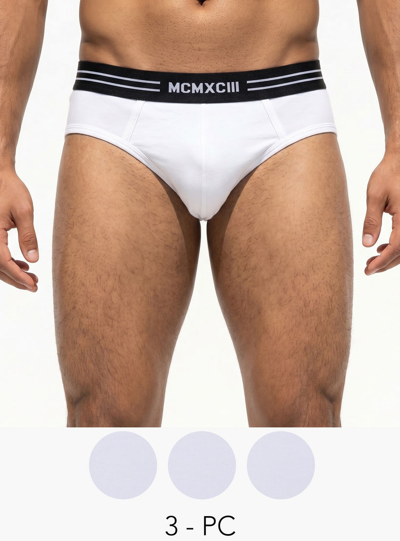 Printed Waistband Cotton Briefs - Pack of 3-men-clothing-innerwear-underwear-image-1