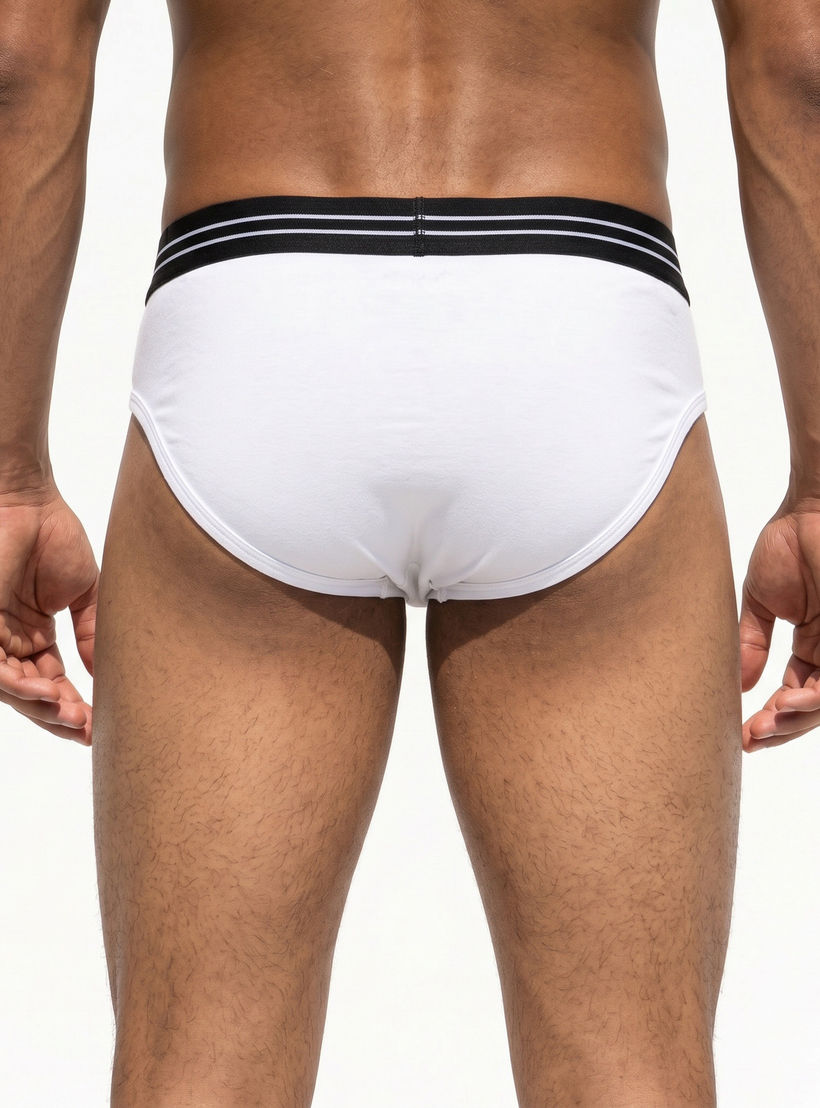 Printed Waistband Cotton Briefs - Pack of 3-men-clothing-innerwear-underwear-image-4