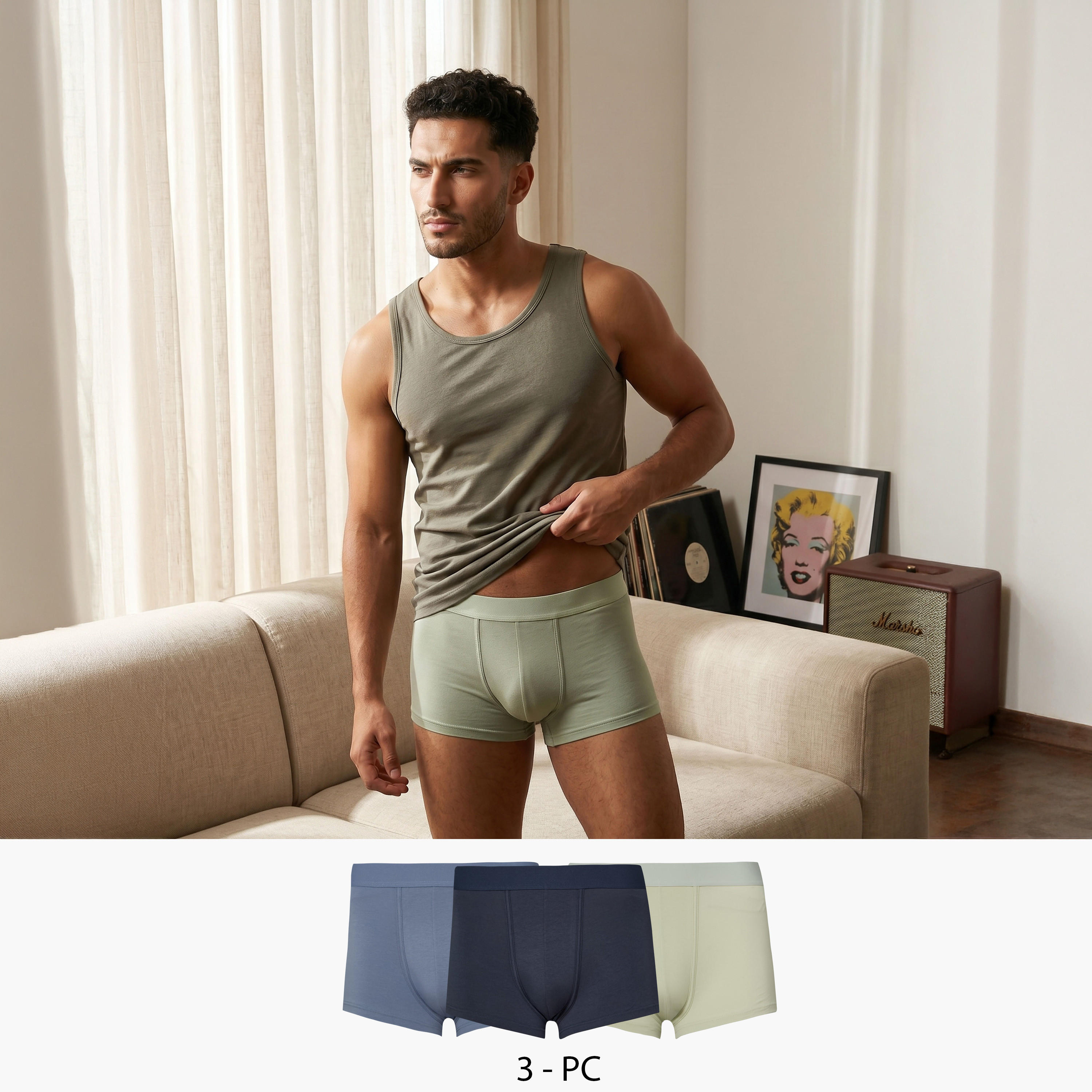 Textured Trunks - Pack of 3-men-clothing-innerwear-underwear-image-1