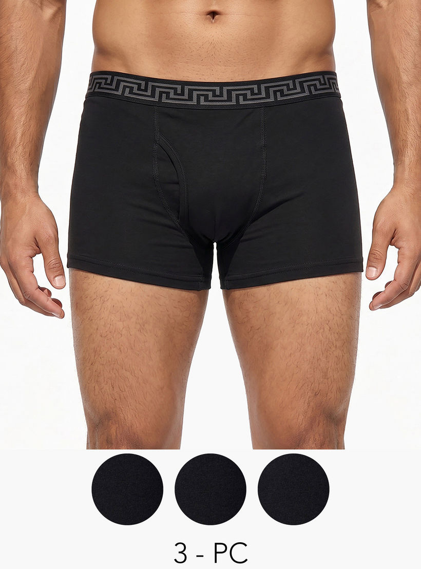 Printed Waistband Trunks - Pack of 3-men-clothing-innerwear-underwear-image-1