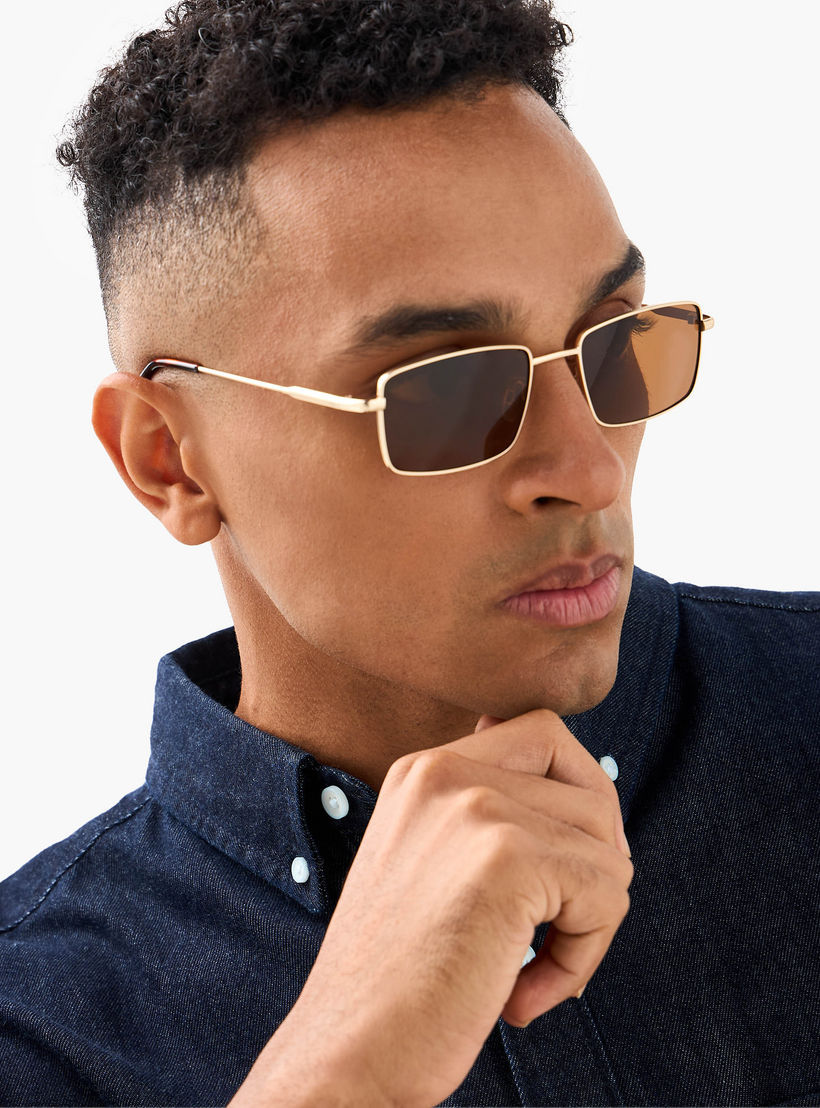 Men Rectangular Brown Lens Sunglasses-men-sunglasses-image-2