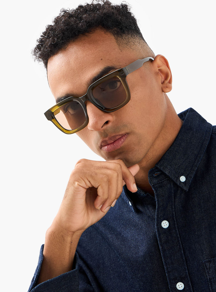 Men Square Brown Lens Sunglasses-men-sunglasses-image-2