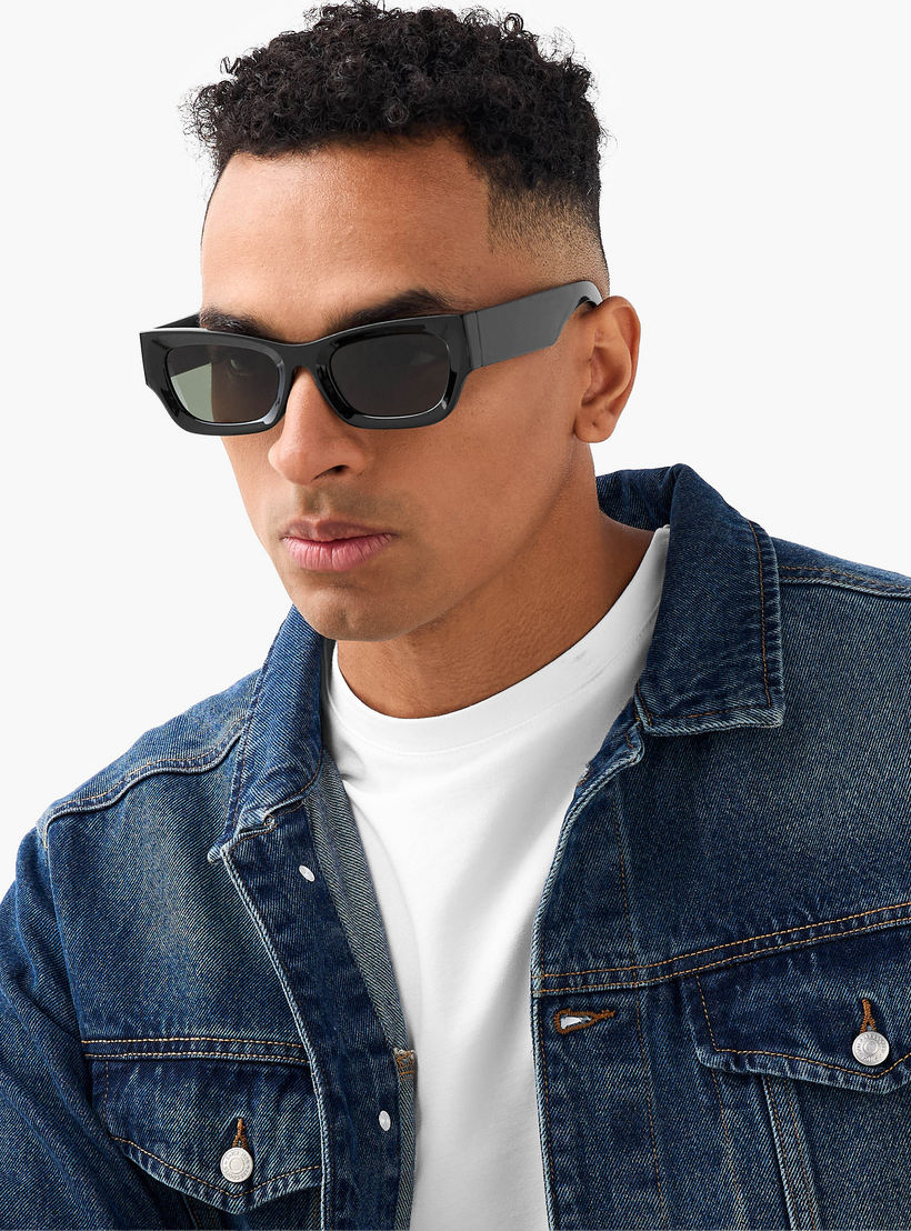 Men Rectangular Grey Lens Sunglasses-men-sunglasses-image-2