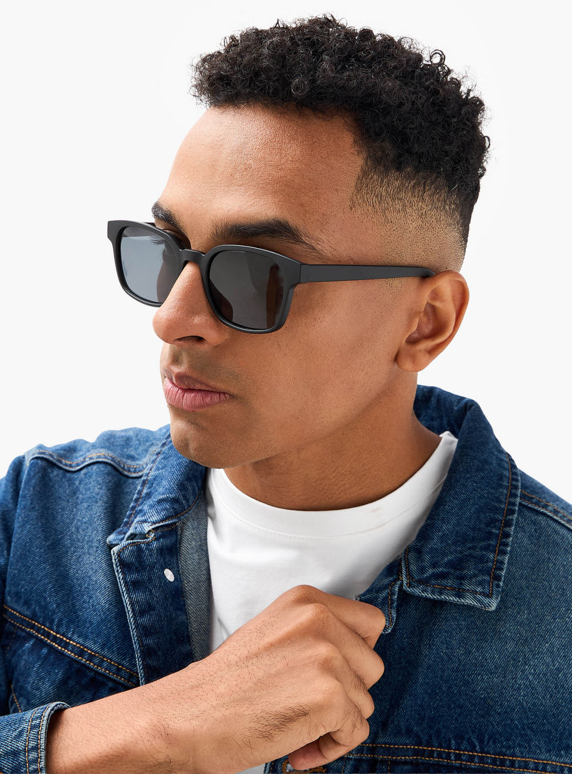 Men Square Grey Lens Sunglasses-men-sunglasses-image-2