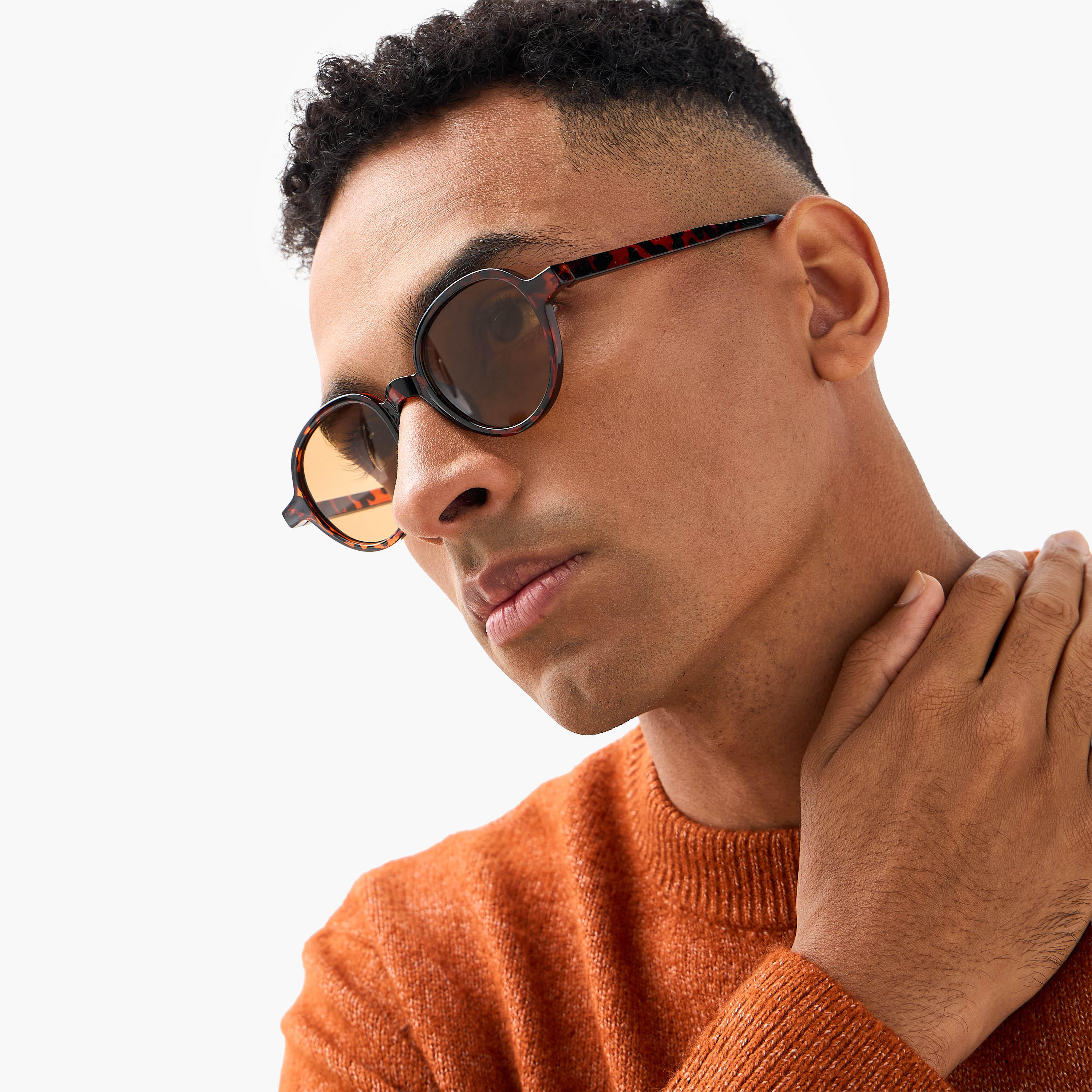نظارة شمسية مستديرة بعدسات بني للرجال-men-sunglasses-image-2