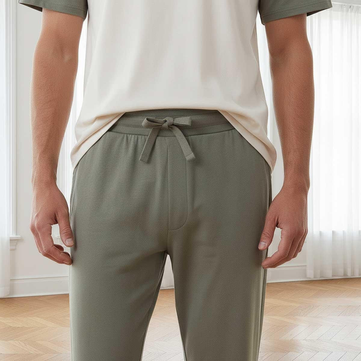 طقم بيجاما قطن مريح بأكمام راغلان-men-clothing-nightwear-sets-image-3