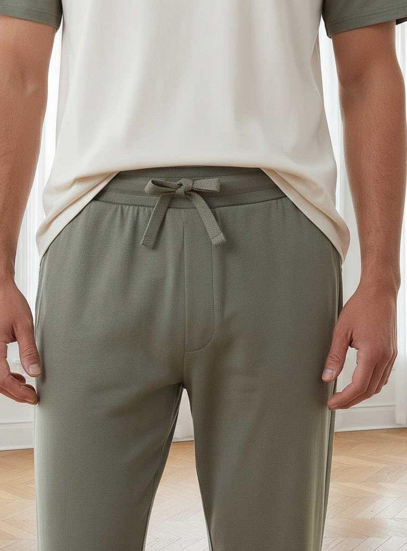 طقم بيجاما قطن مريح بأكمام راغلان-men-clothing-nightwear-sets-image-3