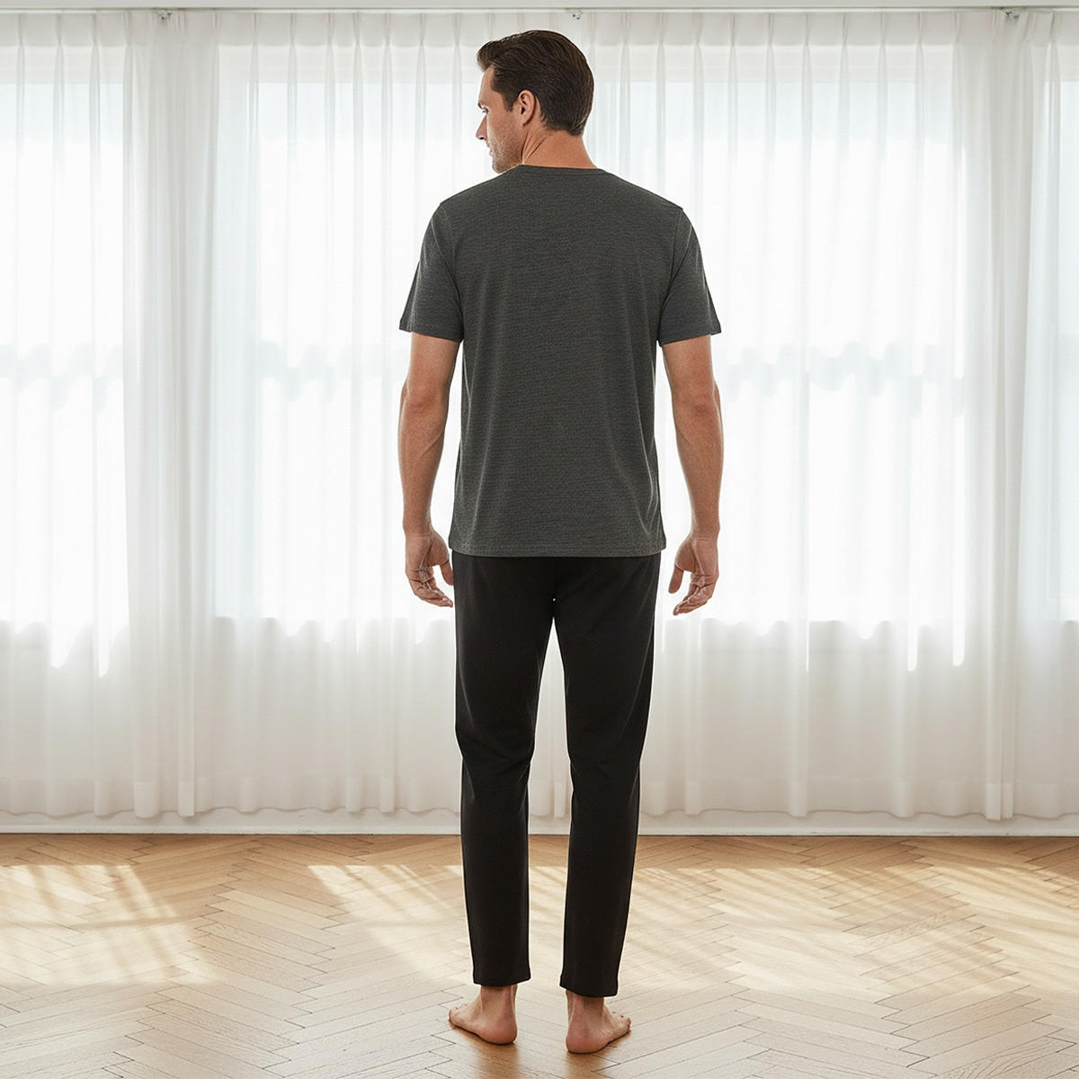 Textured Henley Neck Nightwear Set-men-clothing-nightwear-sets-image-4