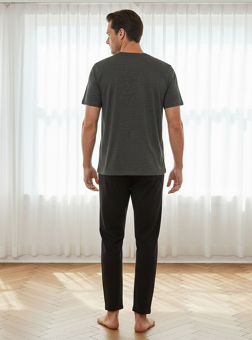 Textured Henley Neck Nightwear Set-men-clothing-nightwear-sets-image-4