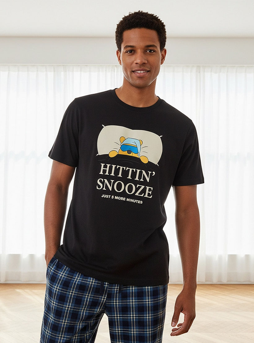 طقم ملابس نوم قطن كاروهات برباط إغلاق-men-clothing-nightwear-sets-image-3