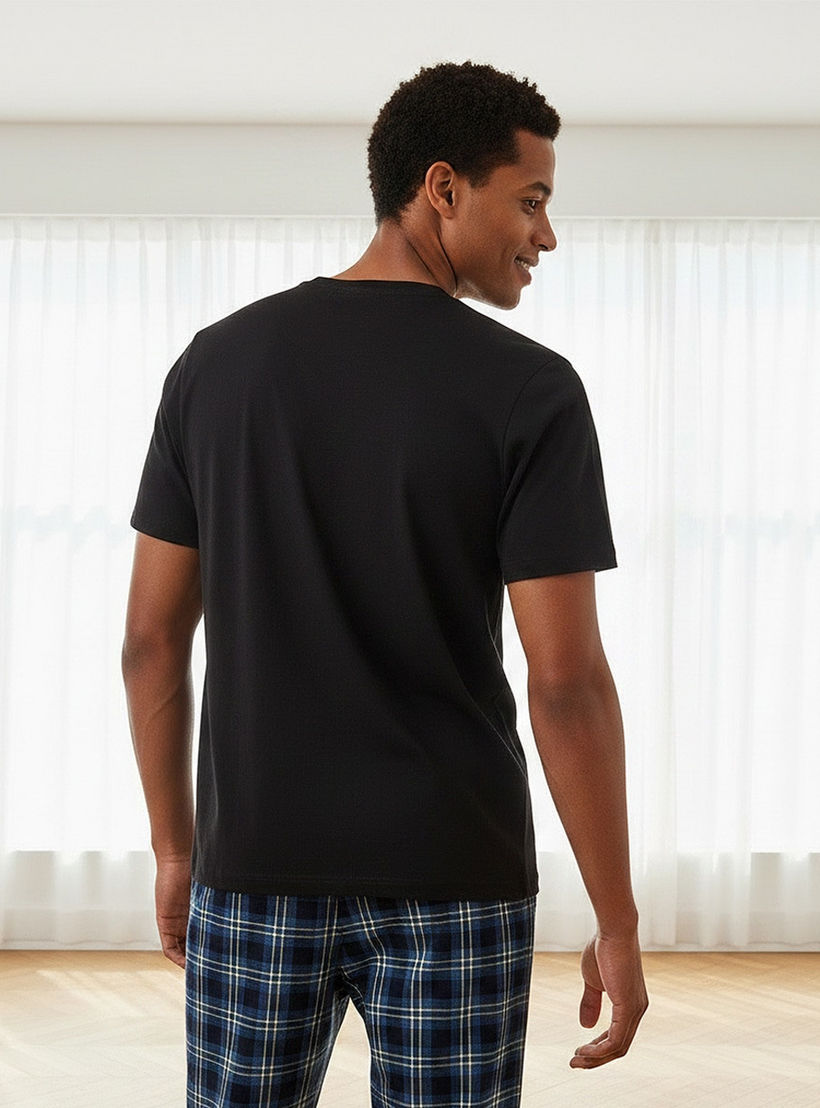 طقم ملابس نوم قطن كاروهات برباط إغلاق-men-clothing-nightwear-sets-image-4