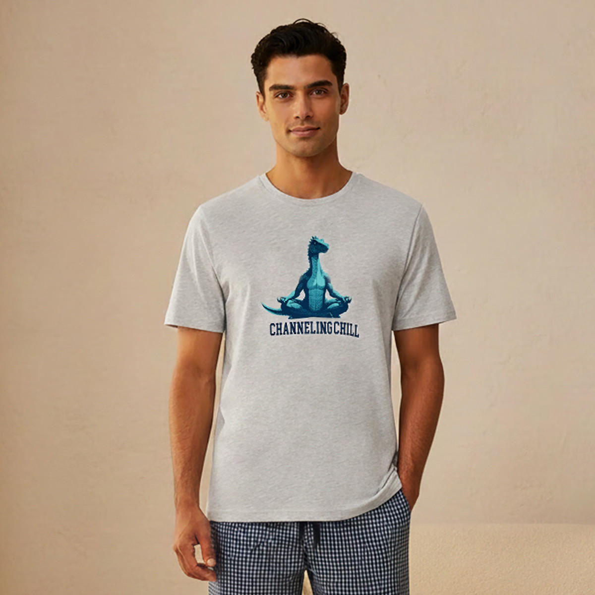 طقم ملابس نوم قطن كاروهات بخصر برباط للرجال-men-clothing-nightwear-sets-image-3