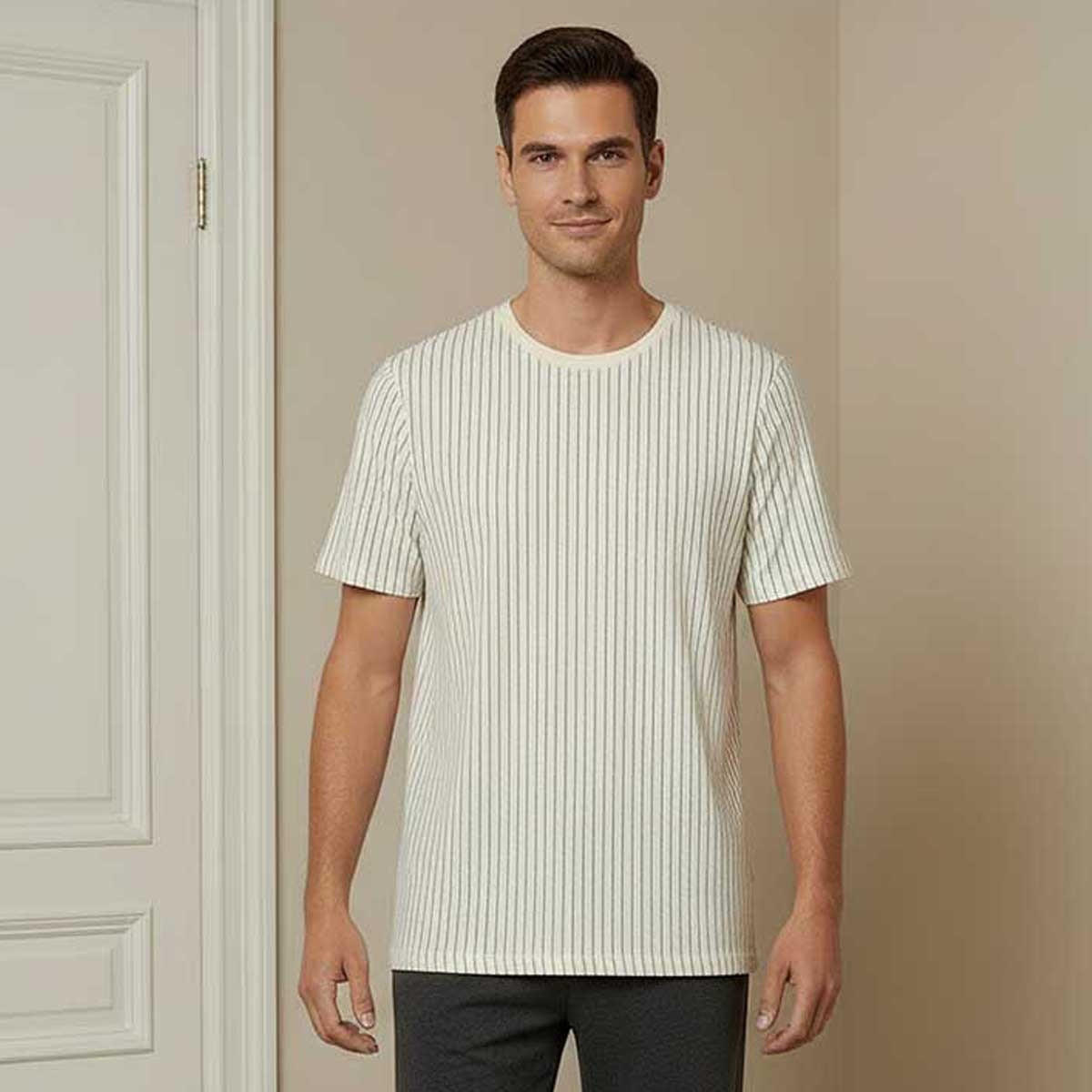 Cotton Striped Drawstring Closure Nightwear Set-men-clothing-nightwear-sets-image-3