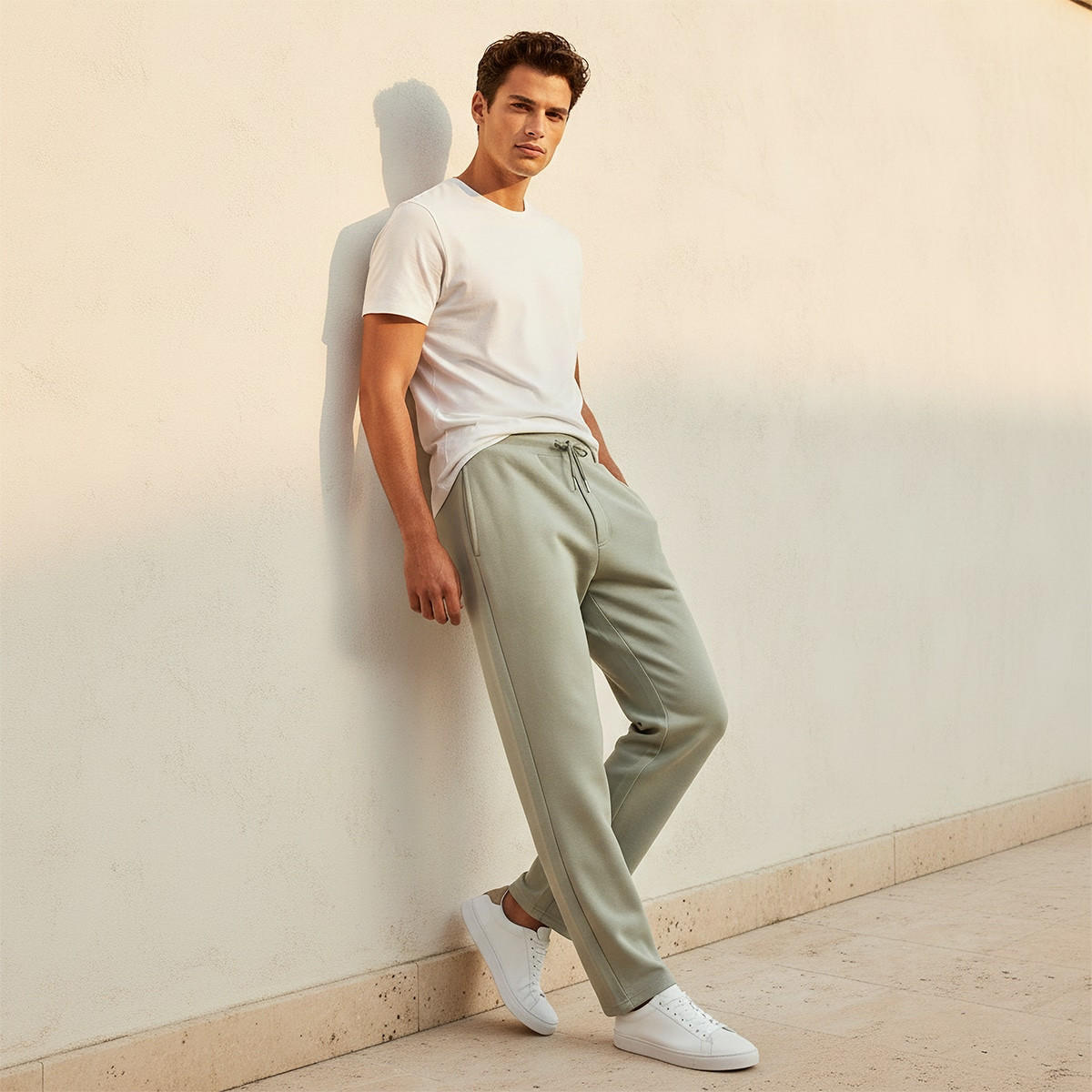 بنطلون جوغر رجالي مريح بجيوب جانبية وقصة عادية-men-clothing-bottoms-joggers-image-3