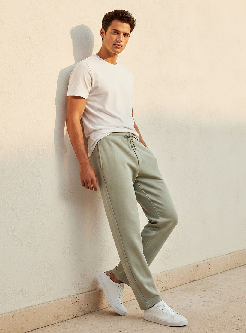 بنطلون جوغر رجالي مريح بجيوب جانبية وقصة عادية-men-clothing-bottoms-joggers-image-3