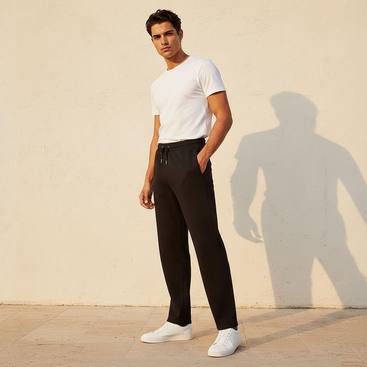بنطلون جوغر رجالي مريح بجيوب جانبية وقصة عادية-men-clothing-bottoms-joggers-image-3