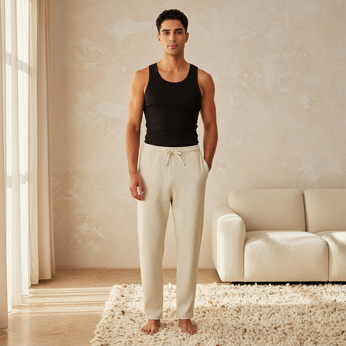 Men Textured Pyjamas-men-clothing-nightwear-pyjamaandshorts-image-3