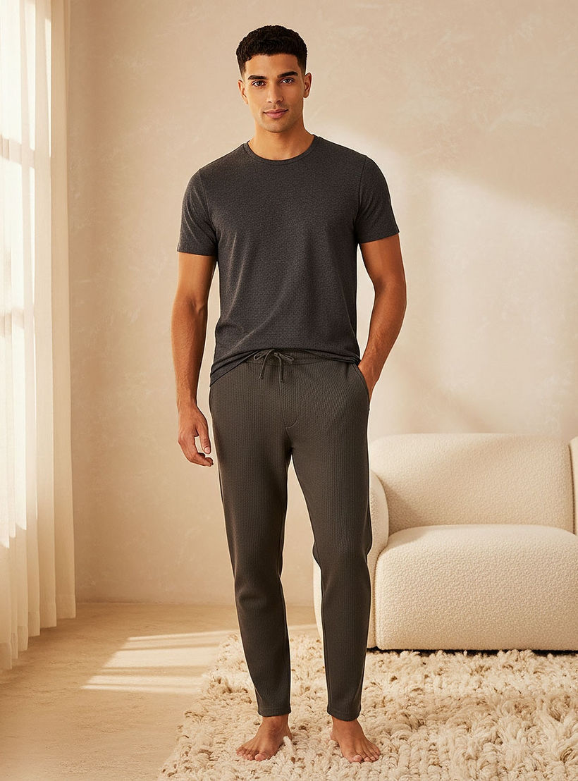 Men Textured Pyjamas-men-clothing-nightwear-pyjamaandshorts-image-3