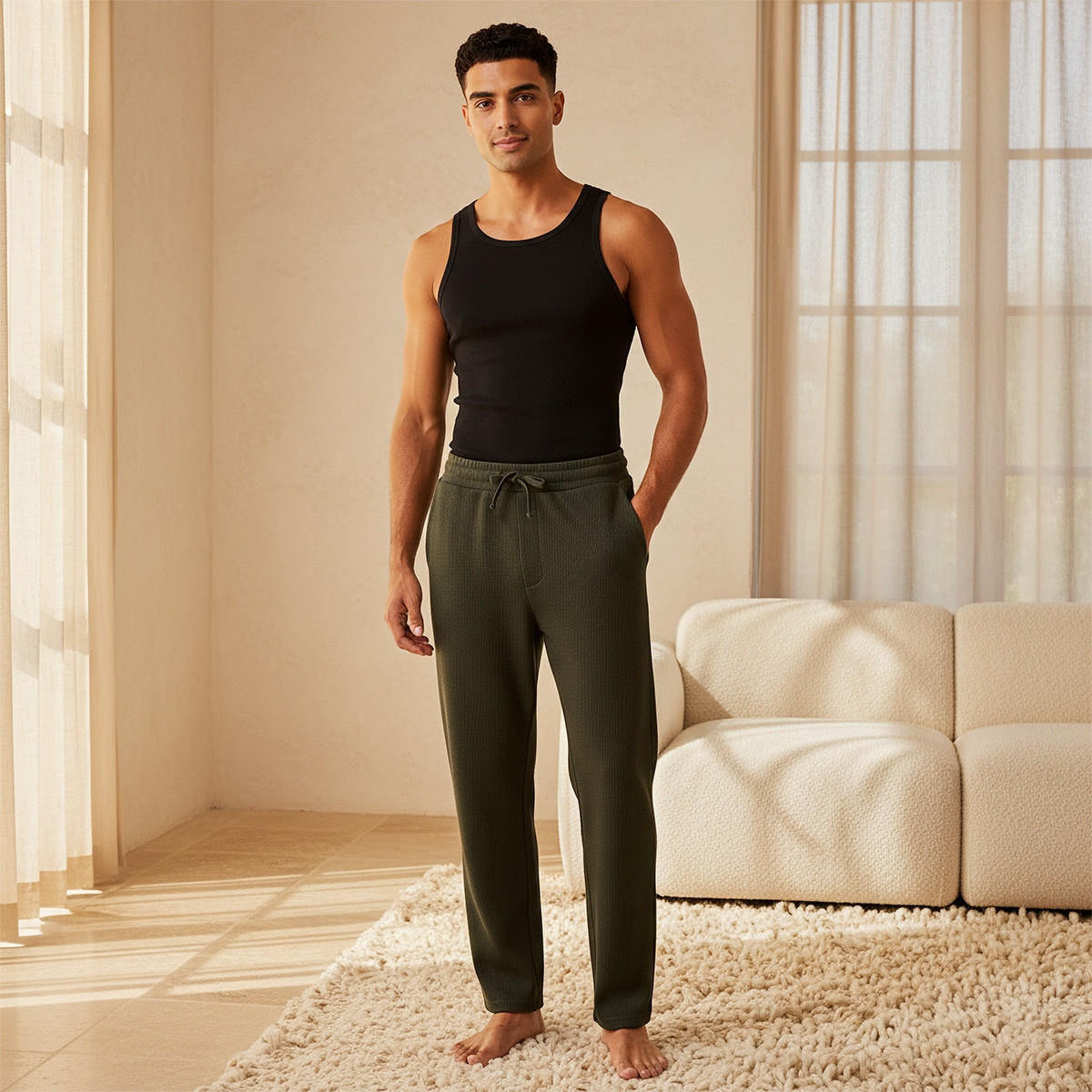 Men Textured Pyjamas-men-clothing-nightwear-pyjamaandshorts-image-3