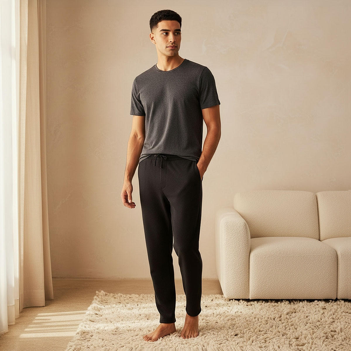 Men Textured Pyjamas-men-clothing-nightwear-pyjamaandshorts-image-3