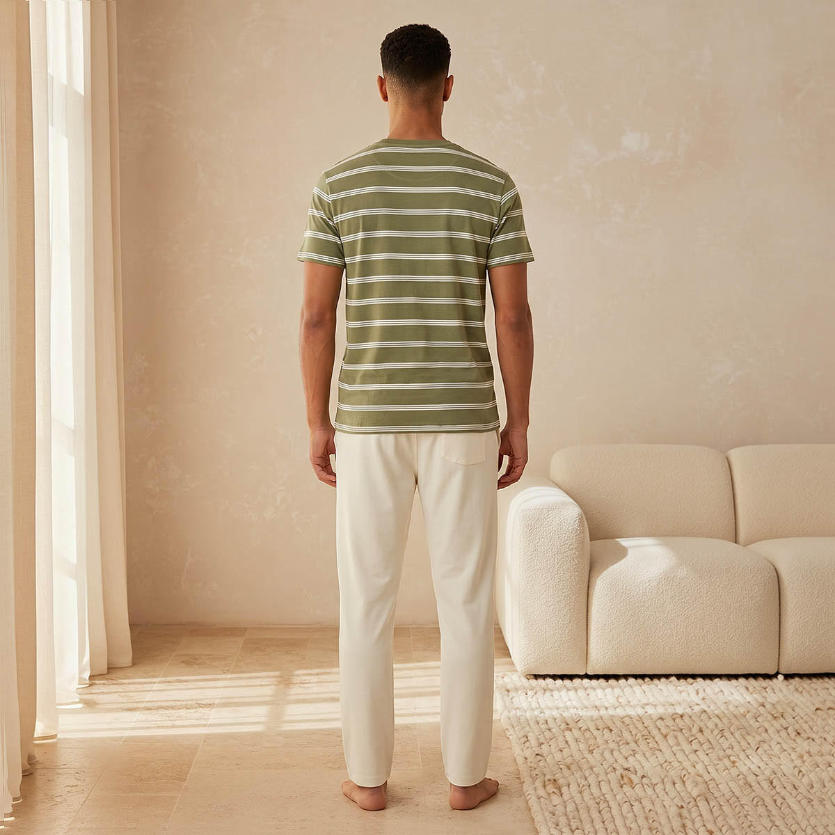 طقم بيجاما رجالي قطن مقلم لإطلالة مريحة-men-clothing-nightwear-sets-image-4