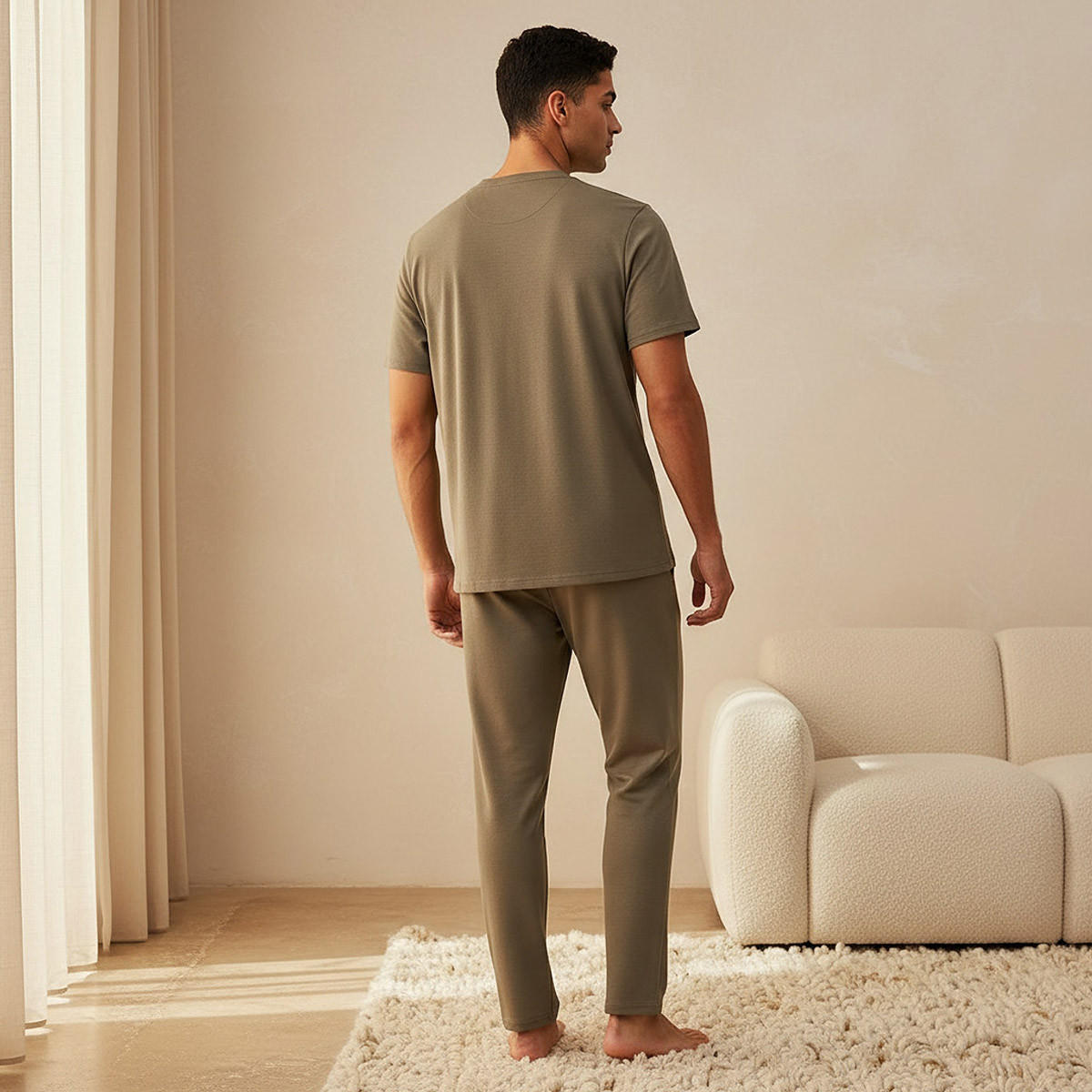 Men Drawstring Waist Nightwear Set-men-clothing-nightwear-sets-image-4