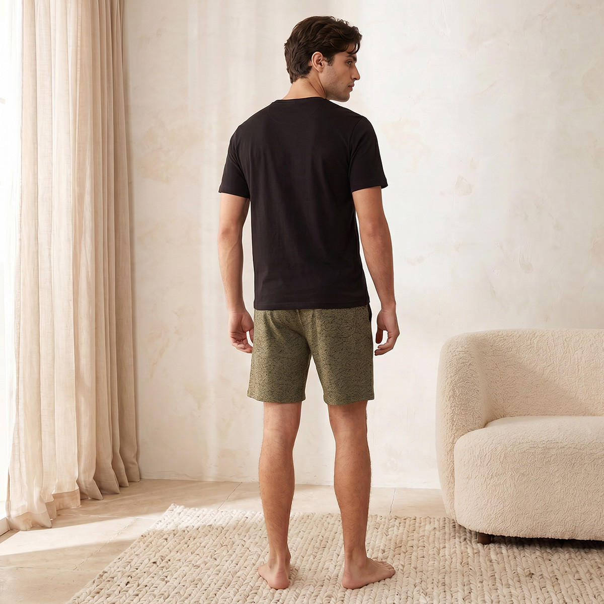 طقم بيجاما قطن بخصر برباط وطبعات للرجال-men-clothing-nightwear-sets-image-4