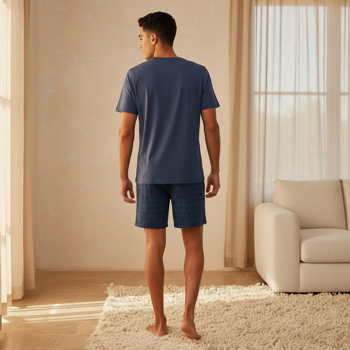Men Cotton Printed Drawstring Waist Nightwear Set-men-clothing-nightwear-sets-image-4