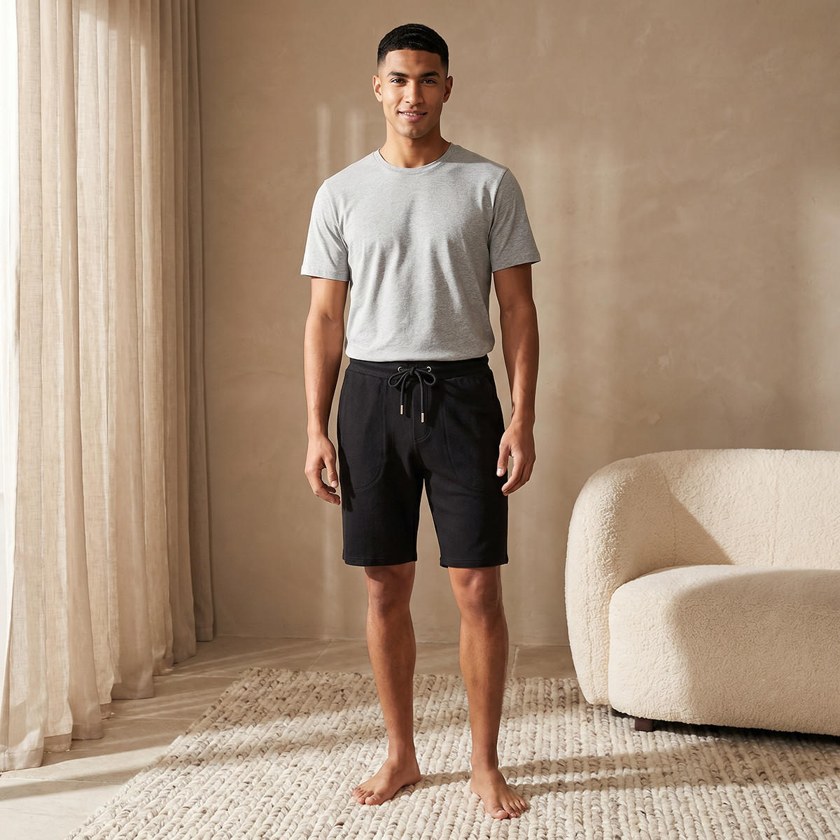 شورت قطني مريح للرجال بقصة عادية-men-clothing-nightwear-pyjamaandshorts-image-3
