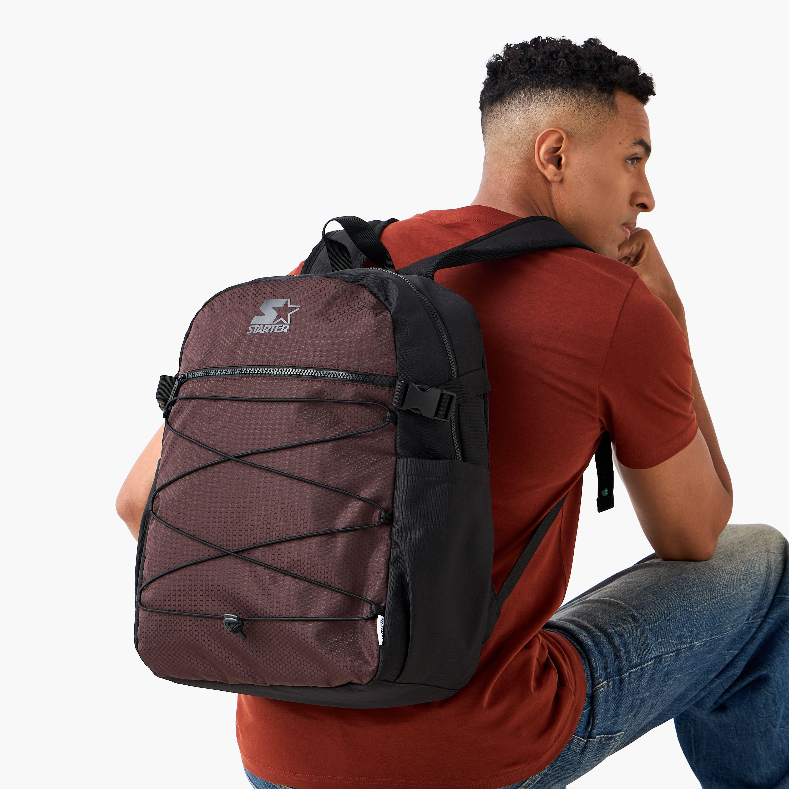 Starter Men Bungee Cord Detail Backpack-men-bags-image-2